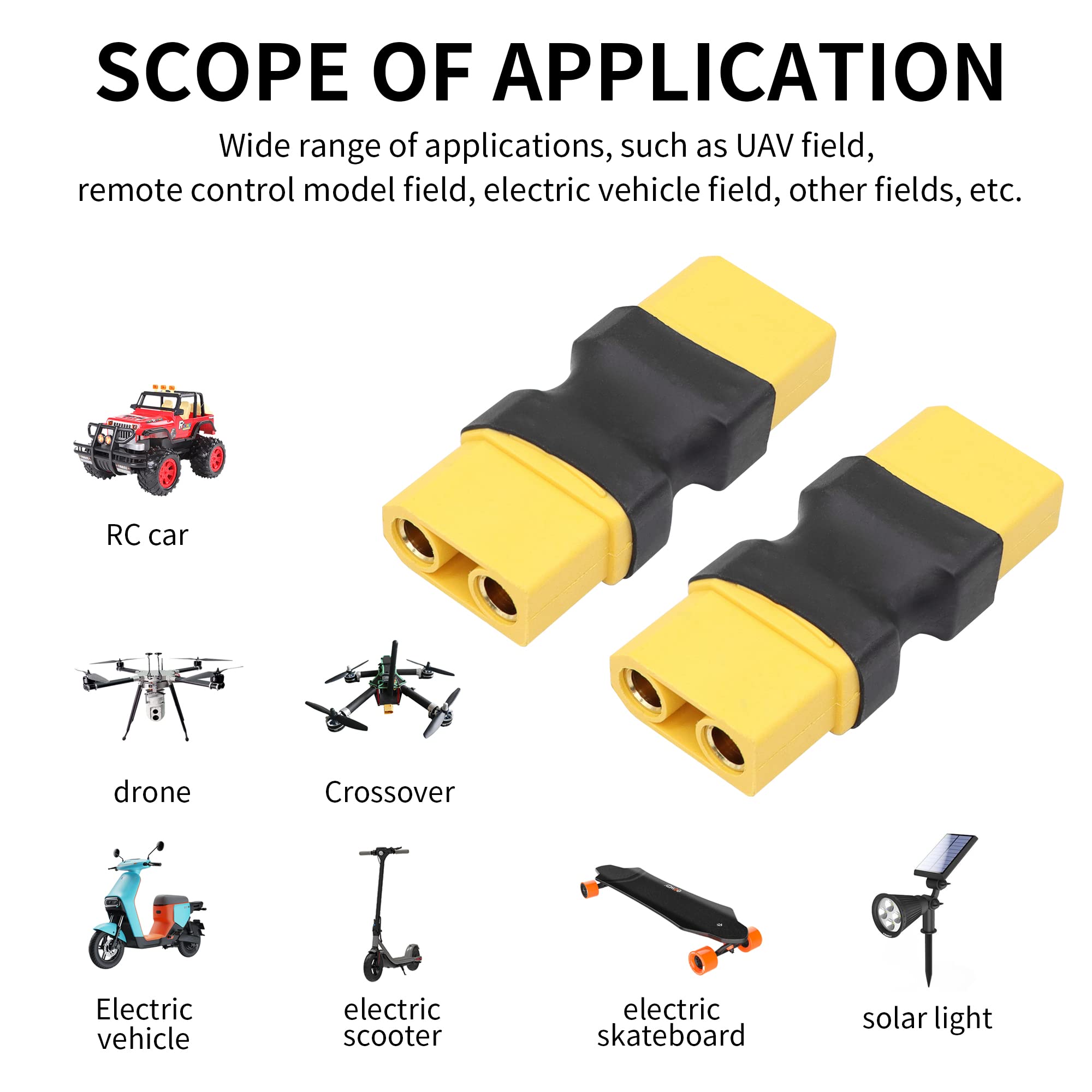2 Connettori Adattatori XT90 Femmina A Femmina – Senza Cavo, Placcati Oro, Per RC Auto, Drone, Batterie LiPo - 2