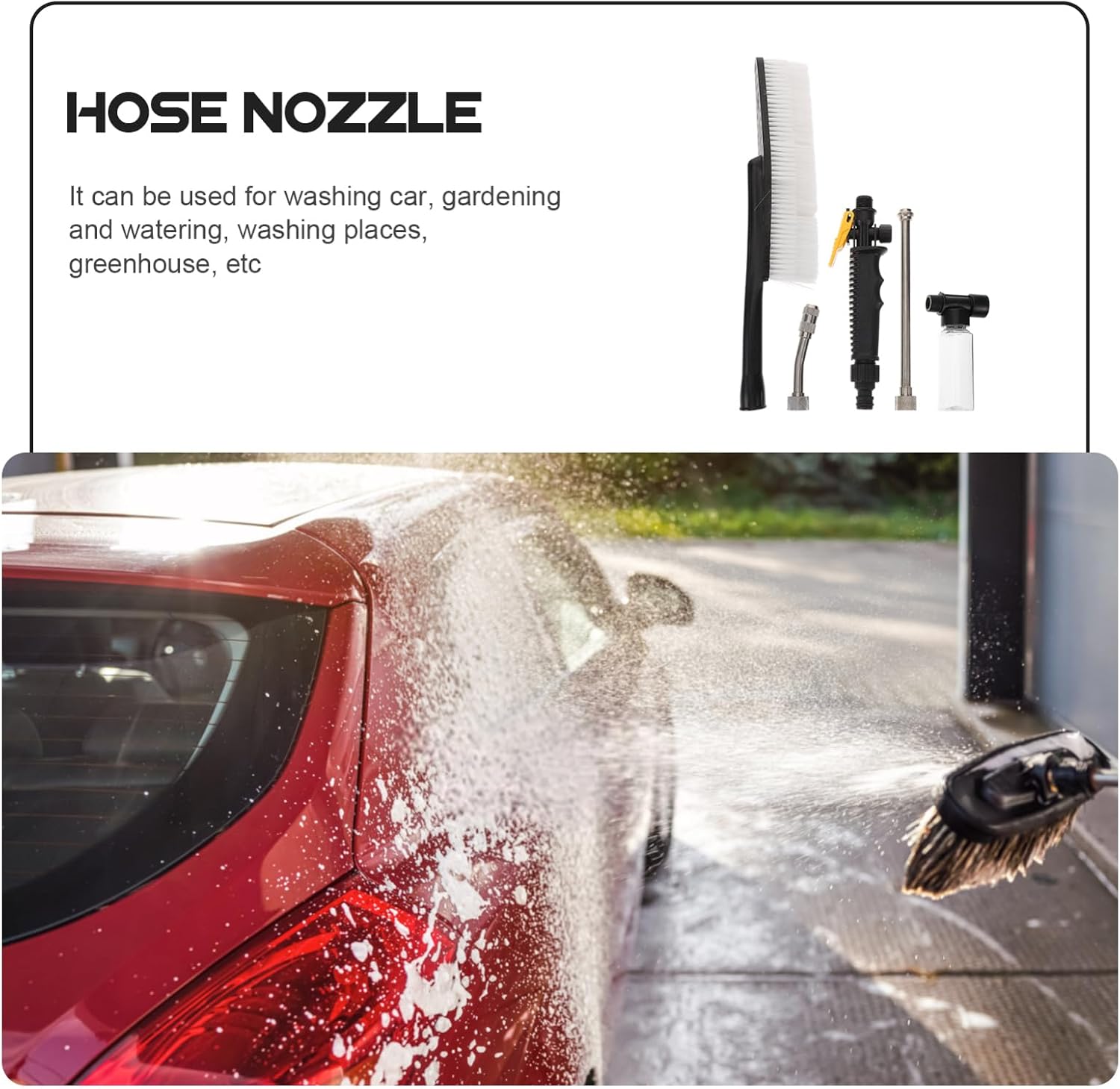 YARNOW 1set High Pressure Car Wash Water Garden Sprayer Nozzle Hose Spray Wand Non-slip Cleaning Accessories Water Spray Nozzle Sprayer