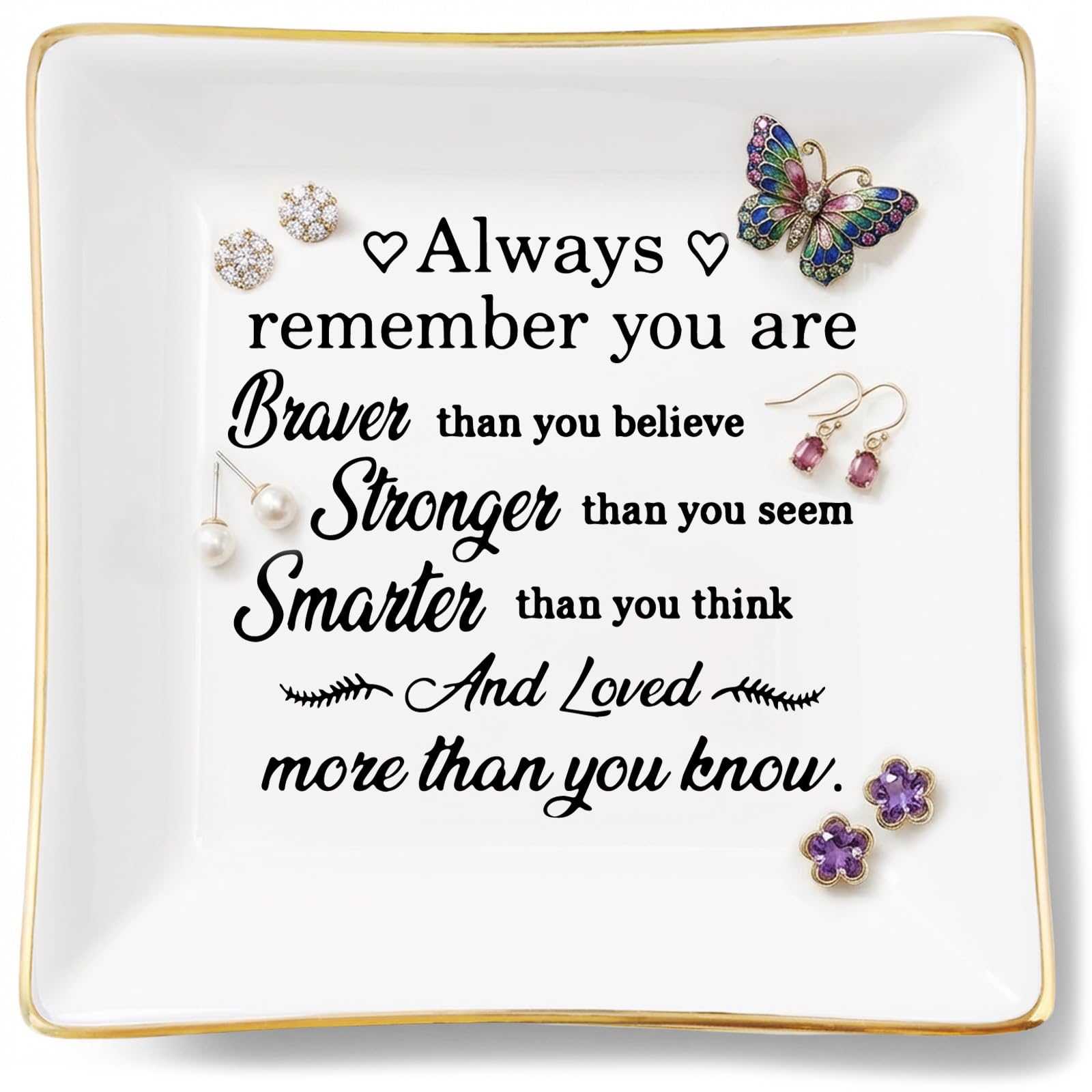 Inspirational Gifts for Women Trinket Dish – Encouragement Gifts for Women Best Friends Mum Sister Coworker Motivational Gift, Offering Encouragement Christmas Birthday Keepsake