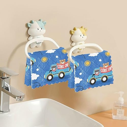 Miniatura 6 de Bear Driver Blue Quality Decor Kitchen Towels and Dishcloths Absorbent 6 Pack Microfiber Drying Towels for Car Detailing for Bathroom Coffee