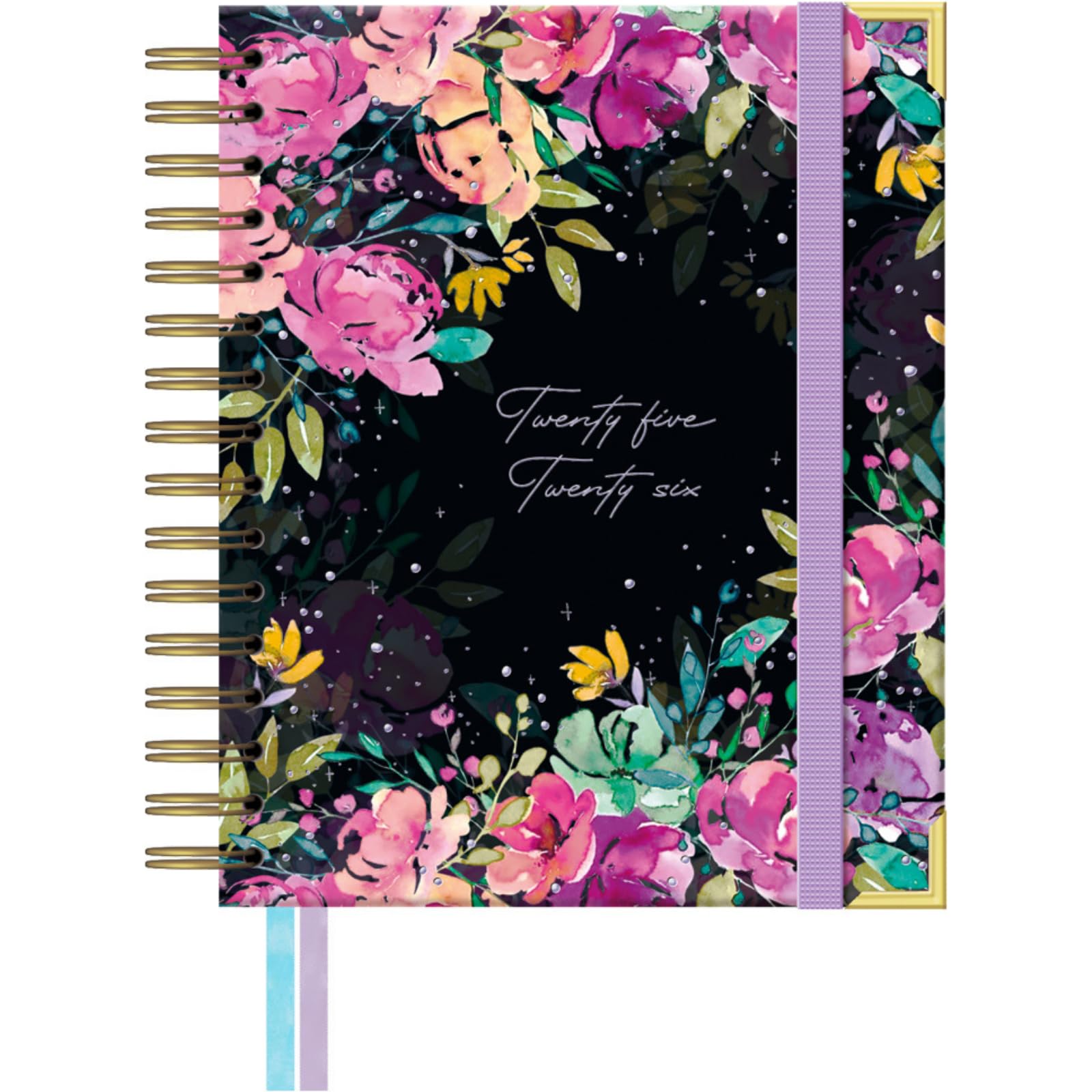 Takenote Academic Diary 2025 2026 - A5 Size (16.5x20.5 cm), Day per Page, Academic Format September to August, Double Wire-O Binding, Bilingual: Spanish & English - Sophie