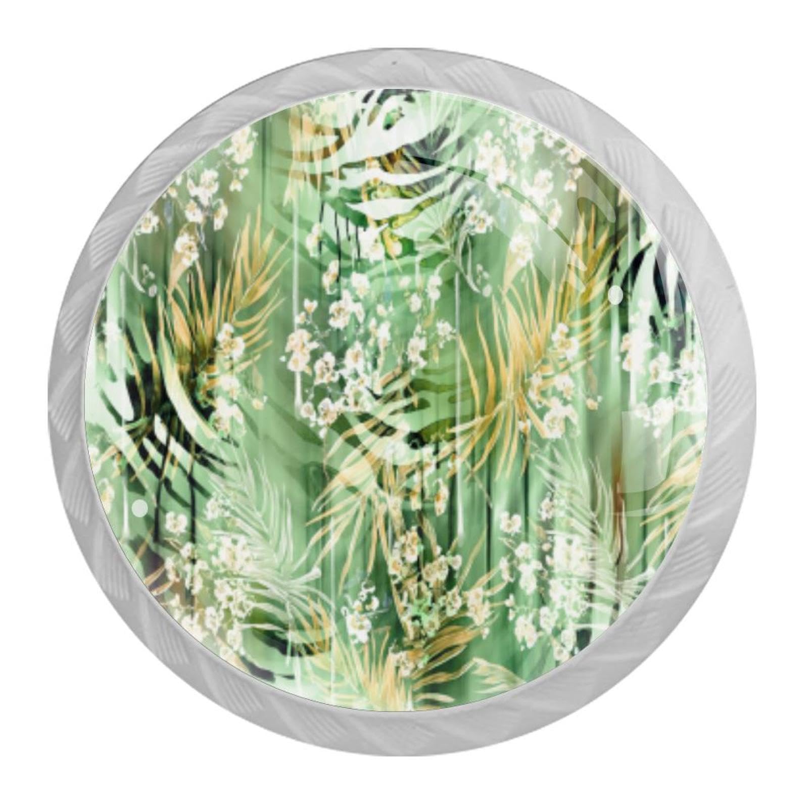 Tqmspg 4 Pieces Drawer Pulls Abstract Leaves Door Knobs Dresser Handles for Kitchen Wardrobe Cupboard Hardware Furniture