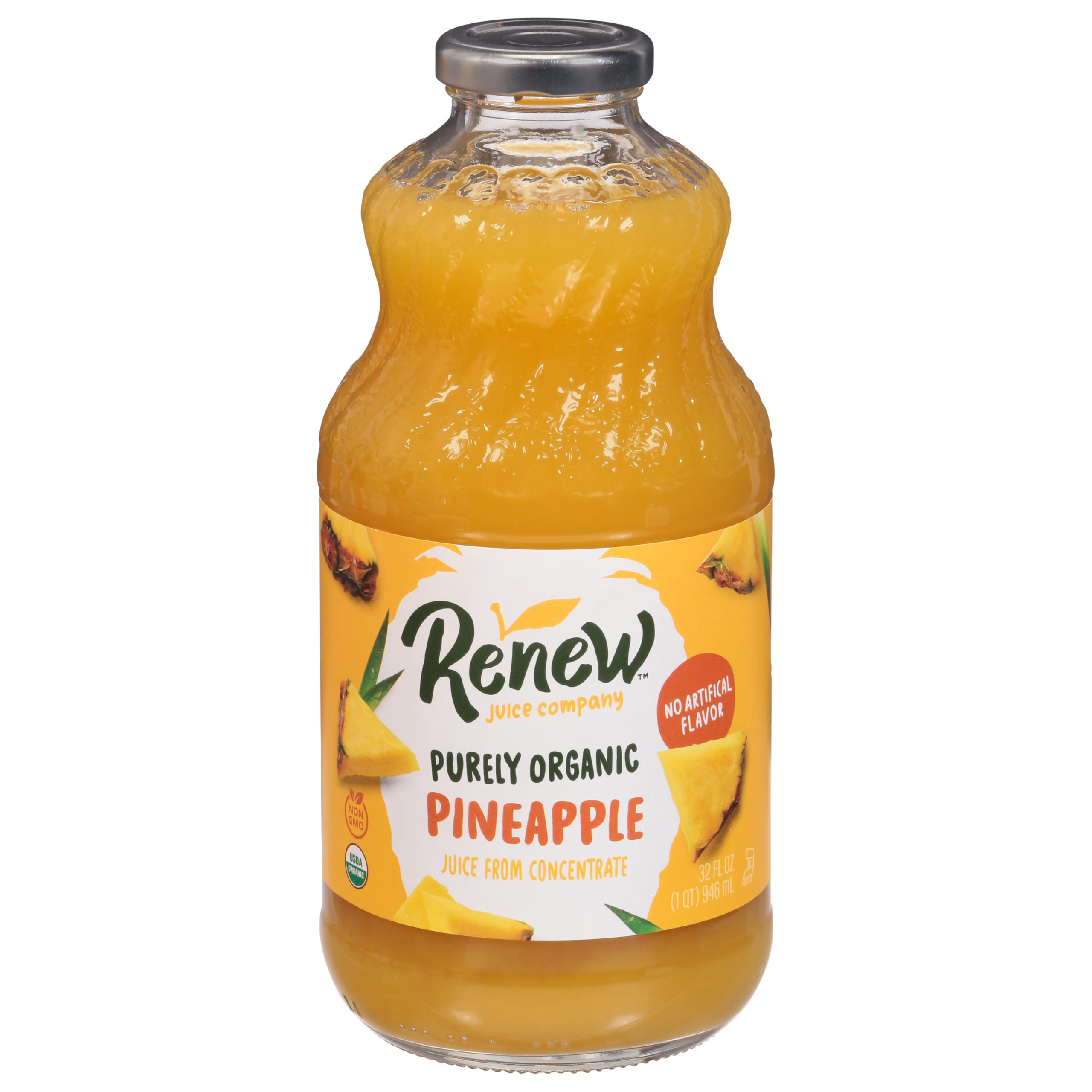 Renew Juice Company, Organic Pineapple Juice, 32 Fl Oz