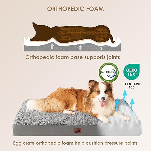 Miniatura 3 de EHEYCIGA Camas lavables para perros extragrandes, cama para perros XL con funda extraíble para jaula, cama ortopédica de espuma para mascotas,
