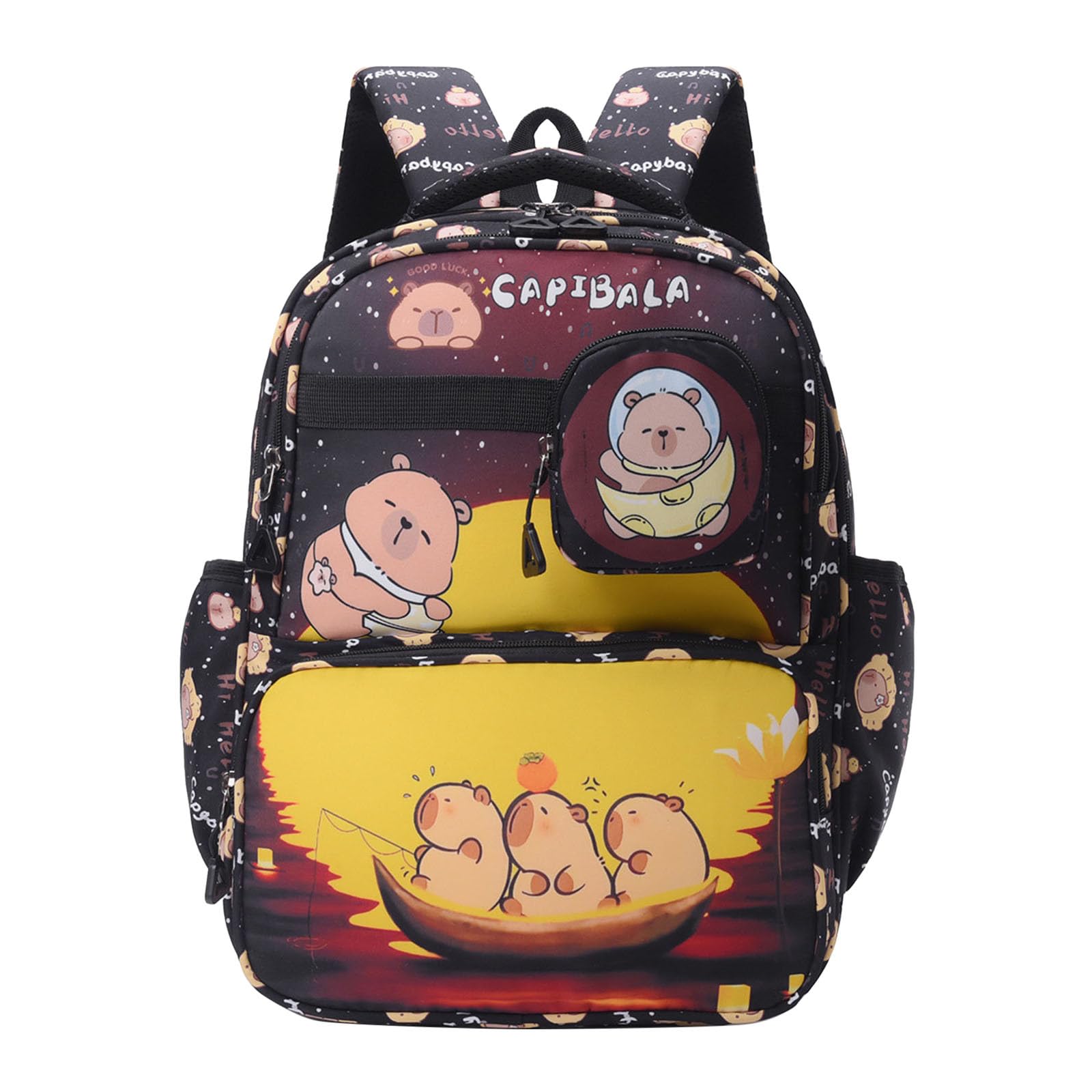 Zaino Bambini, Zaino Asilo Bimbo Scomparti Multipli, Zaino per Bambini per la Scuola Zaino per Bambini Capibara per Ragazzi e Ragazze Borsa a Tracolla spaziosa e Resistente per l'uso Quotidiano