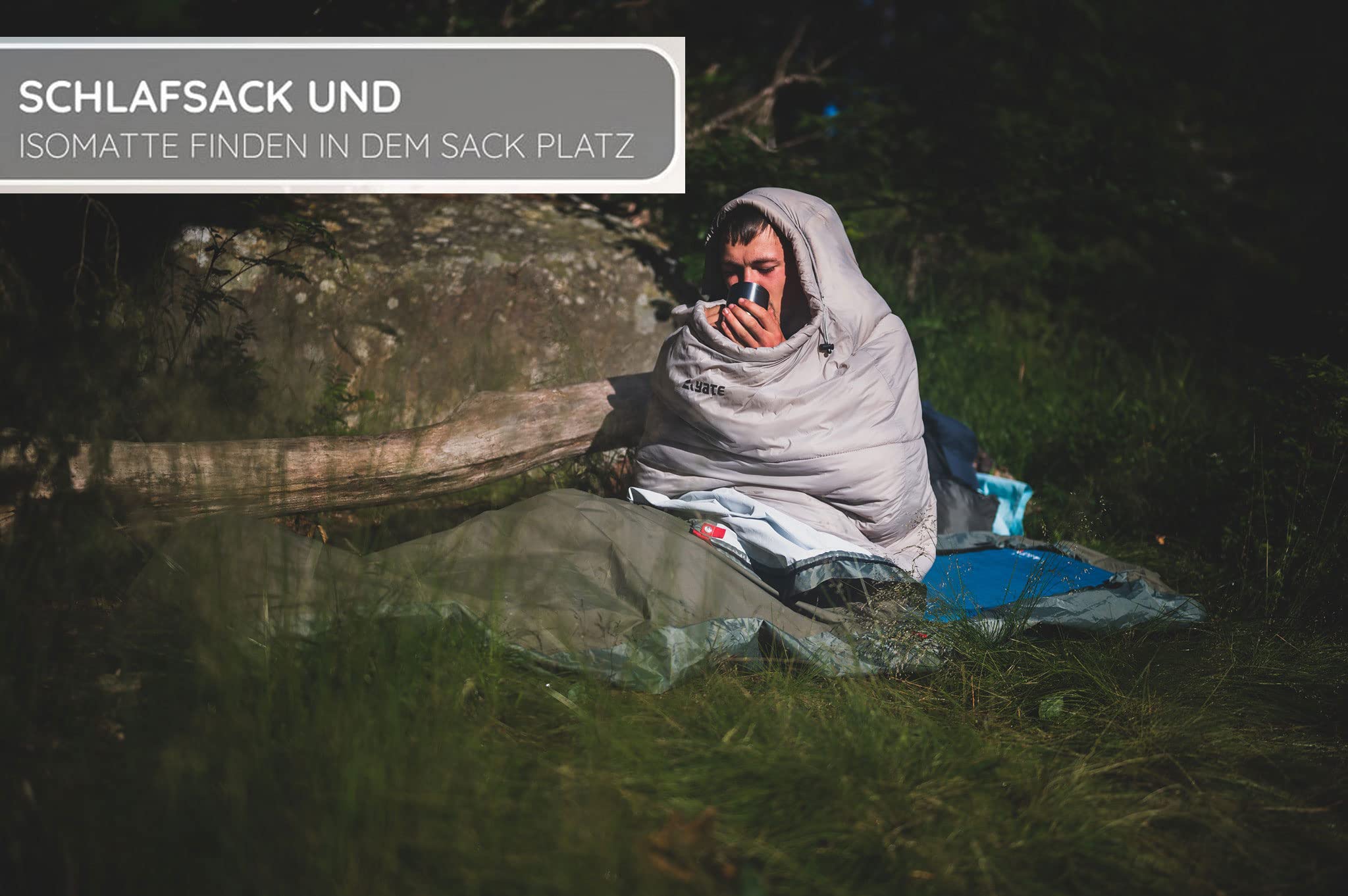 Aven Biwak - wasserdicht 10.000mm - robust - Double Zip - 2 Reißverschlüsse Links und rechts - Biwaksack für Schlafsack - abnehmbares Moskitonetz - Schlafsack Hülle