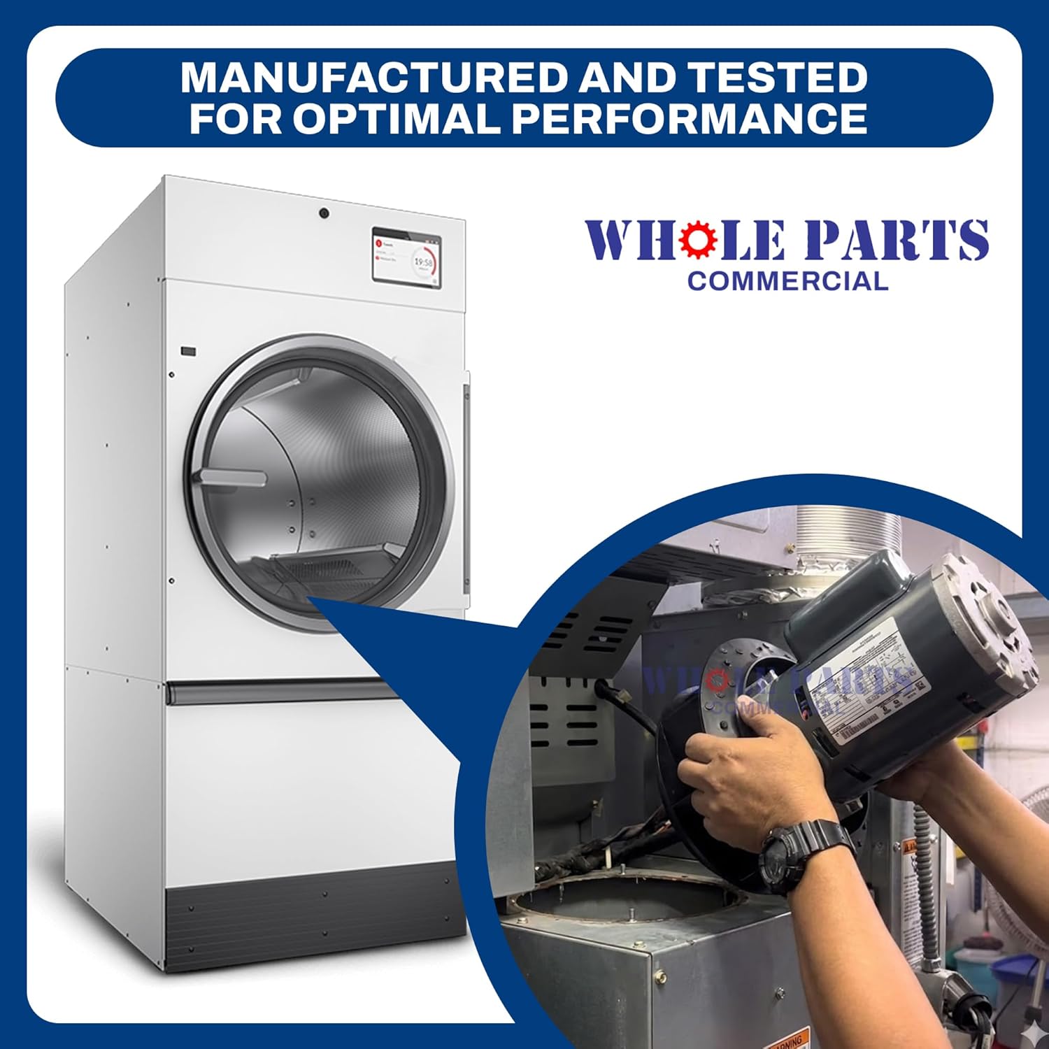Whole Parts Commercial Dryer Blower Assembly 9.51 OD (Fan T45) PKG Part# 70302201P - Replacement and Compatible with Some Huebsch, Speed Queen, Unimac, IPSO and Cissell Dryers