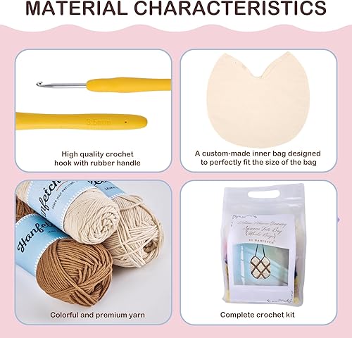 Miniatura 4 de Hanfetch Kit de ganchillo para principiantes avanzados o intermedios, tutorial en video paso a paso y guía detallada de instrucciones (idioma