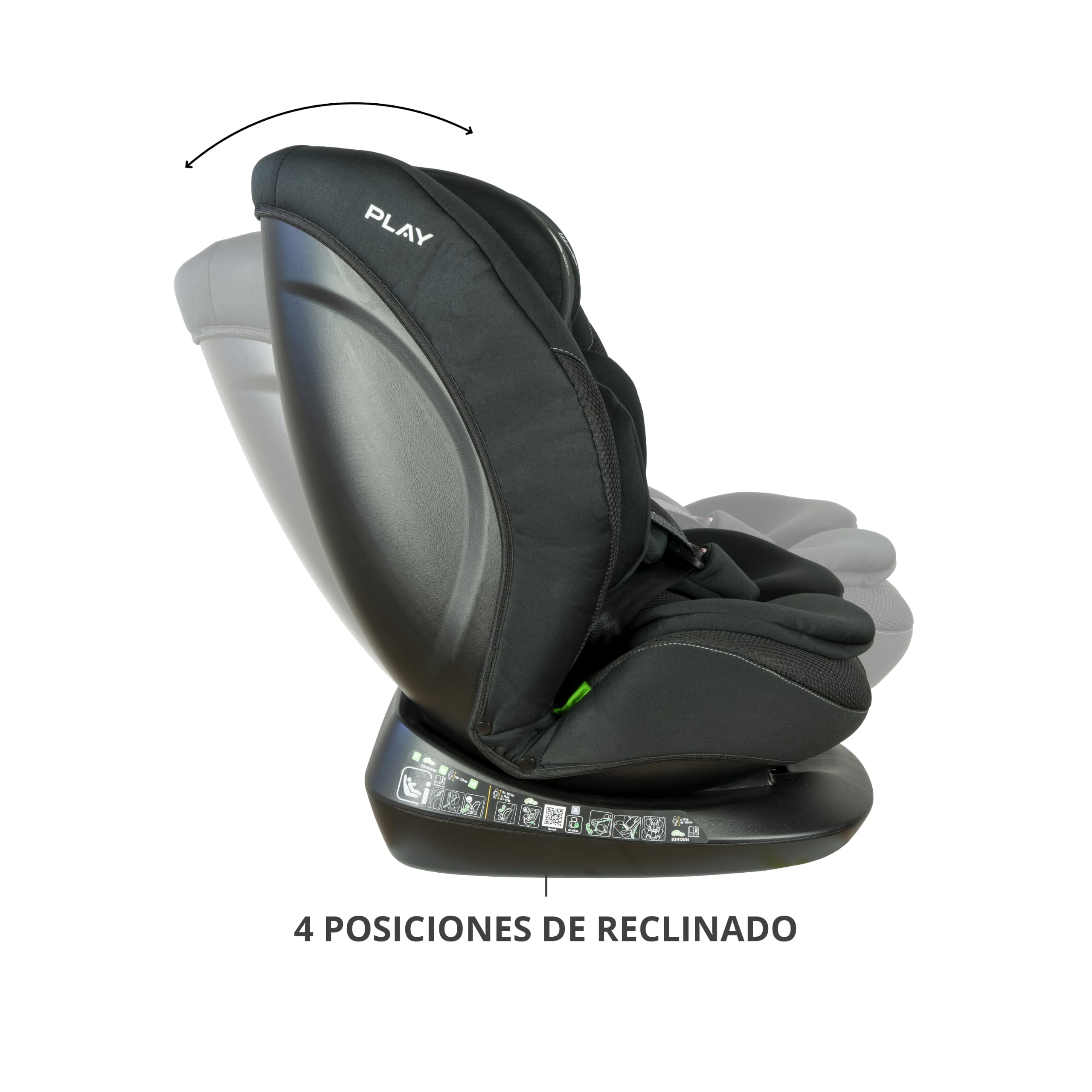 Play Scout i-Size. Silla de coche Evolutiva Grupo 0/1/2/3 de 0 a 12 años. Niños altura 40-150cm. Contramarcha hasta 4 años. Instalación Universal con cinturon seguridad. (Black Safe&Go)