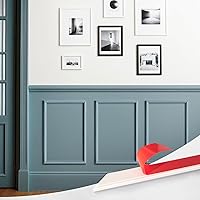 Upick Peel and Stick Wall Molding Kit - Pre-Cut Paintable Wainscoting Panels, Decorative Trim for Accent Walls (16x24in, 3-Frame Set)