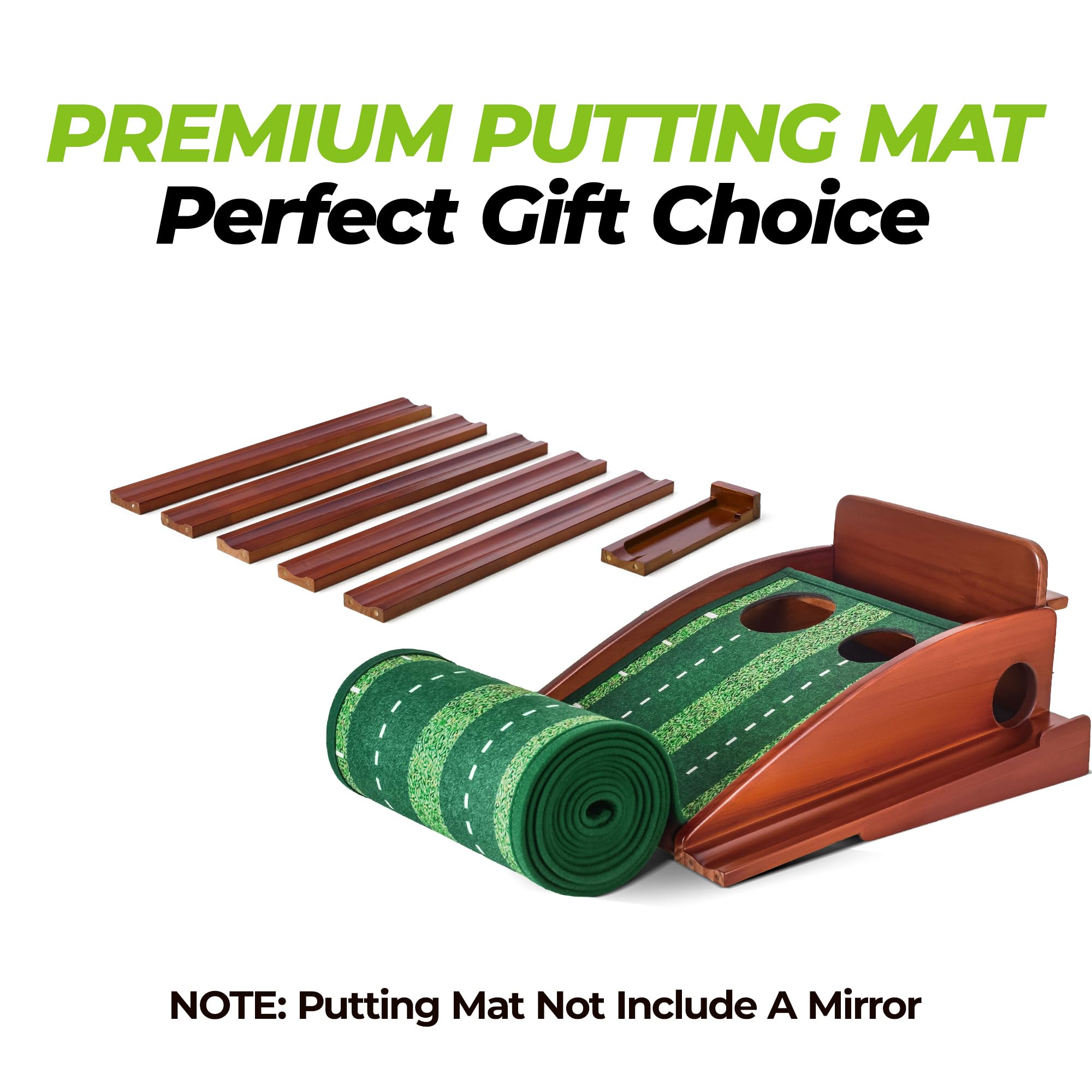Golfguru Putting Green, tapete de golf de 10 pies con pista de retorno automático de bolas, verdes de putting para interiores para el hogar con terciopelo de cristal grueso sin arrugas, accesorios de