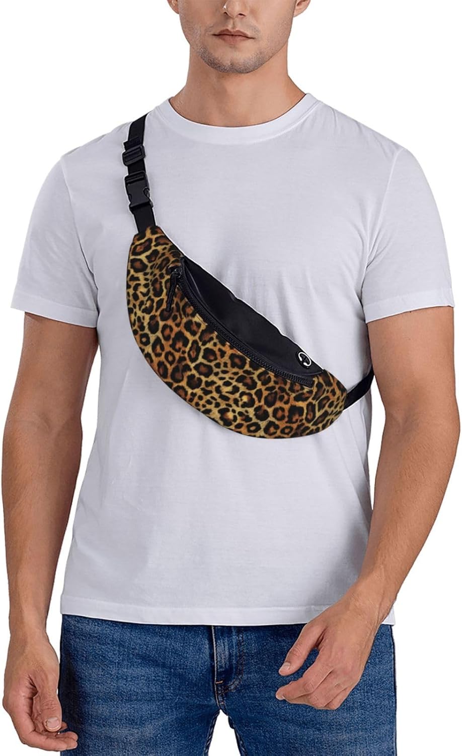 Leopard Print Fanny Pack Waist Bag Adjustable Belt Bag For Men Women Traveling Hiking Cycling Running - Image 9