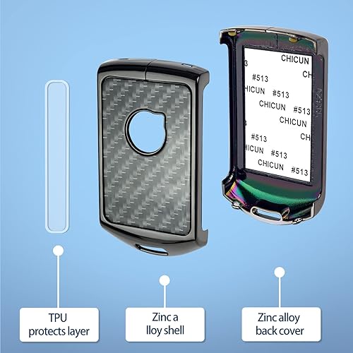 Miniatura 4 de SK CUSTOM Funda para llave inteligente de aleación de zinc negro compatible con Volvo XC60 XC90 XC40 S90 V90 sin llave accesorio remoto para