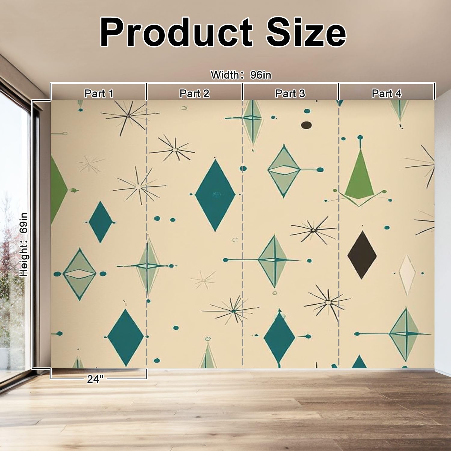 Amazon.com: Wall Mural Peel & Stick Seamless 50s Retro Pattern 
