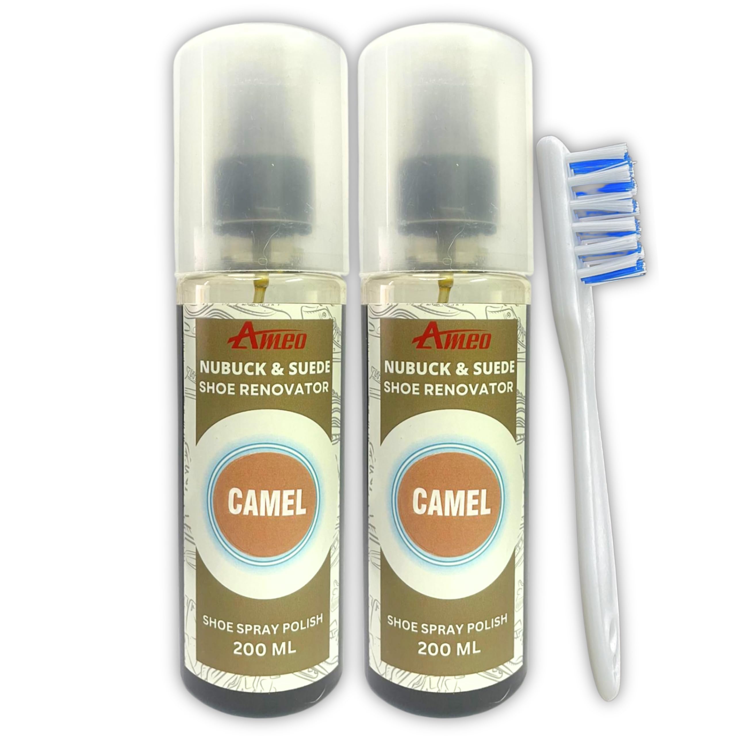 Ameo Nubuck and Suede Shoe Polish | Color - Camel | Pack 2 x 200 ML | Nubuck and Suede Renovator (B0D3V6SDHD) Amazon Price History, Amazon Price Tracker