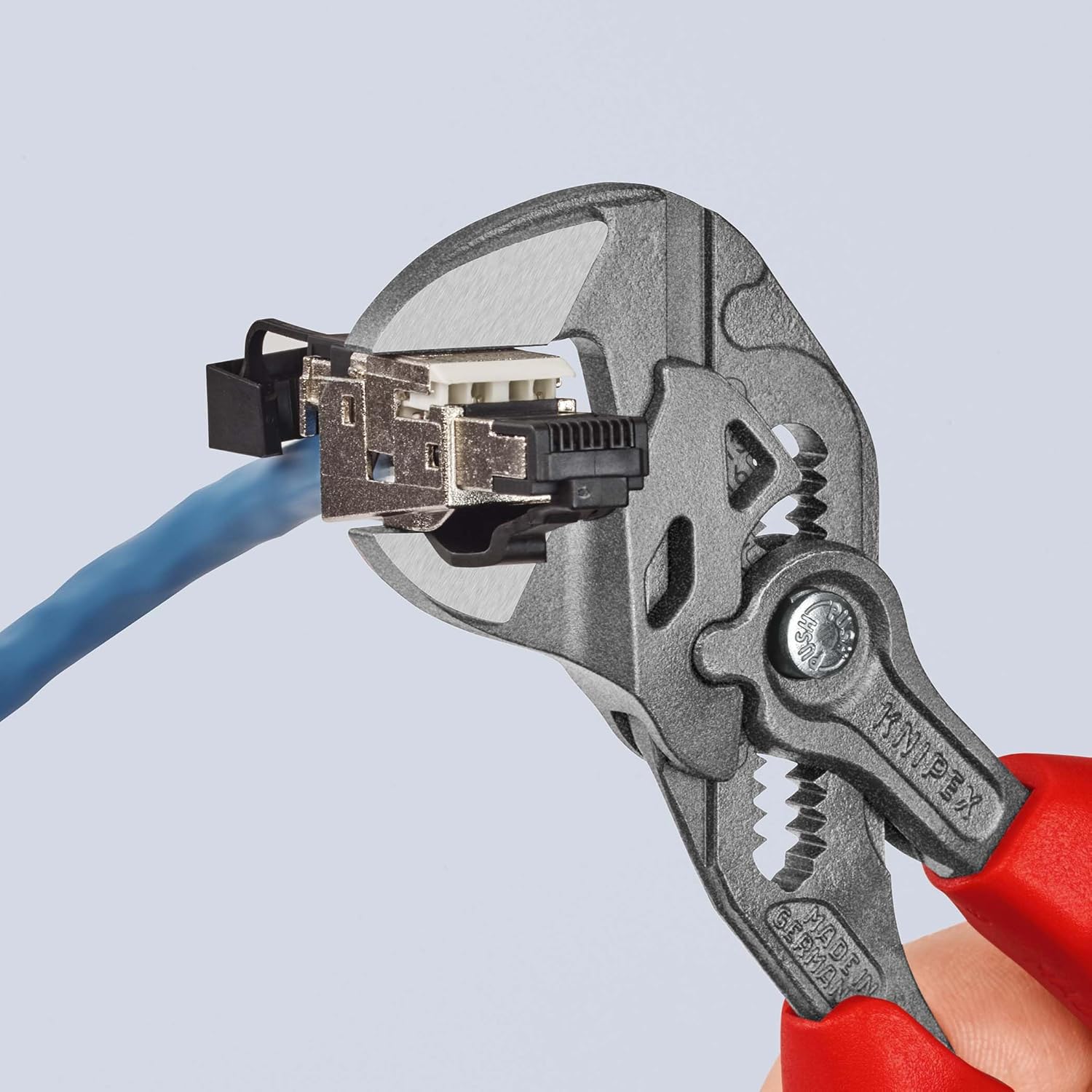 Knipex Pliers Wrench pliers and a wrench in a single tool grey atramentized, with multi-component grips 180 mm 86 02 180