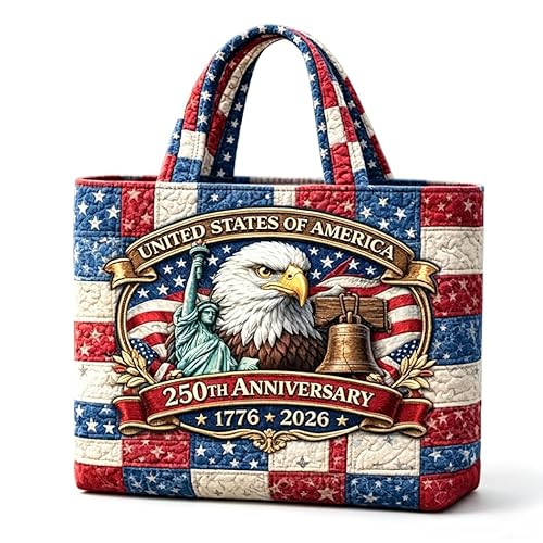 PZLCLJ We The People 250th Anniversary Tote Bag, 1776-2026 Patriotic