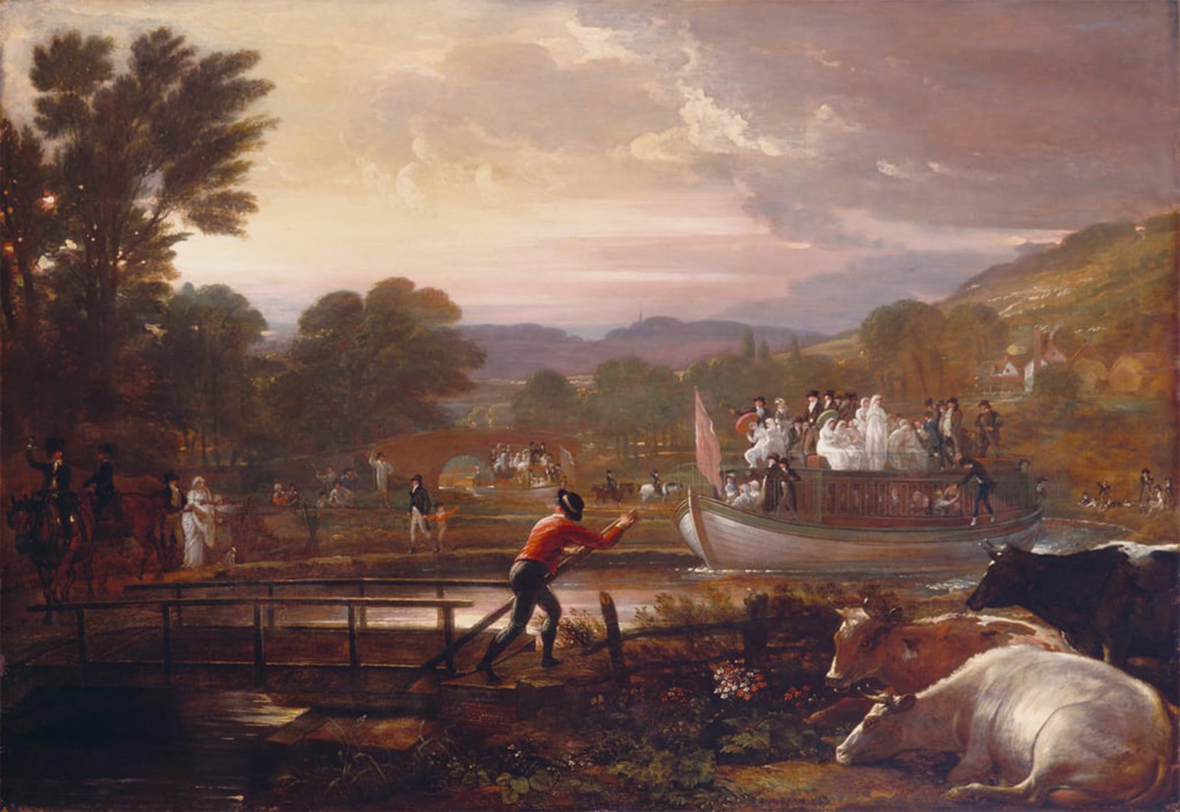 ARTXLXXBN Famous Print Painting Colorful Art Print Canal by Benjamin West Canvas Art Decorations for Home Decor 60x90cm
