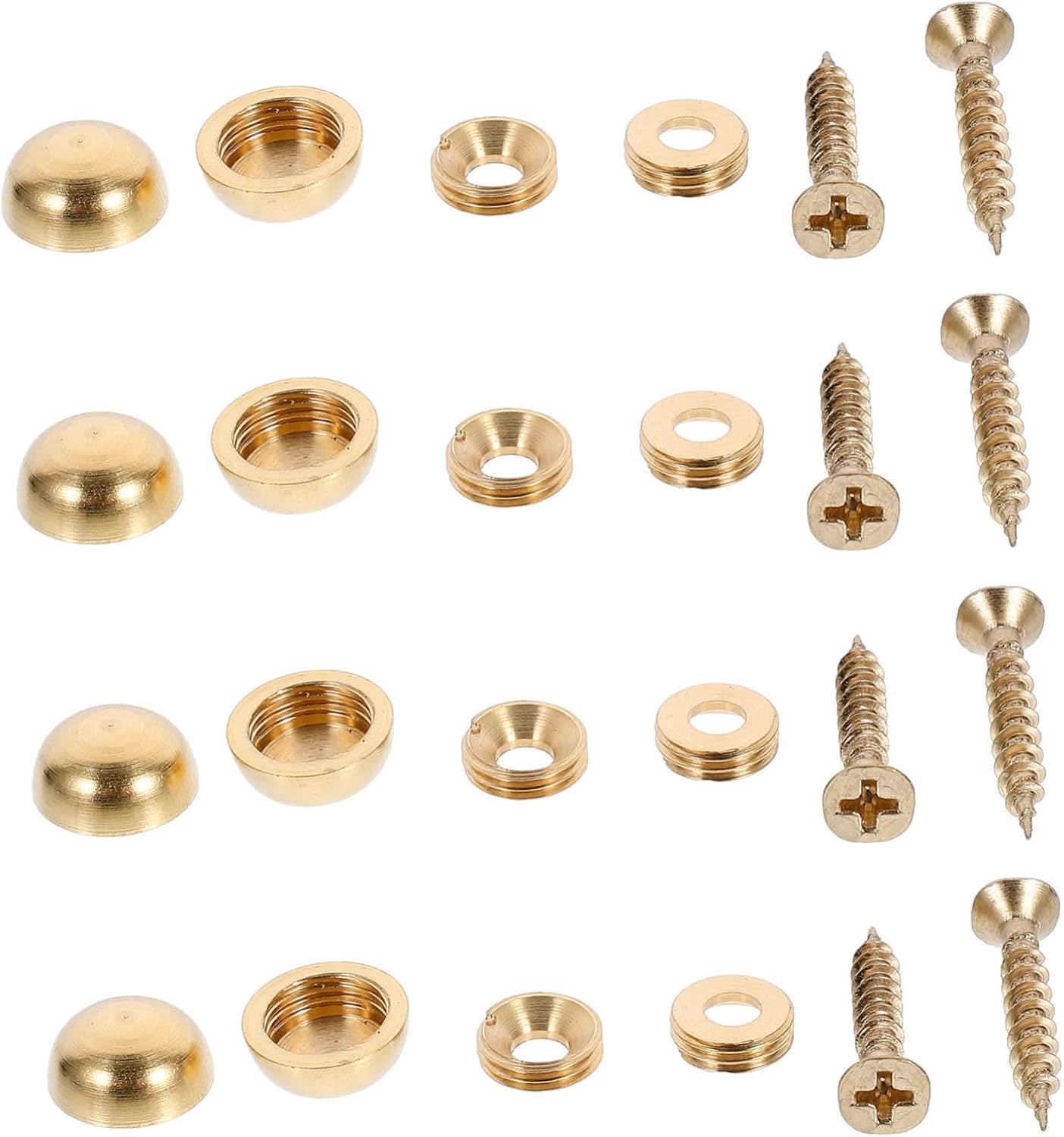 8pcs Thick Copper Mirror Fixing Screws with Decorative Cover