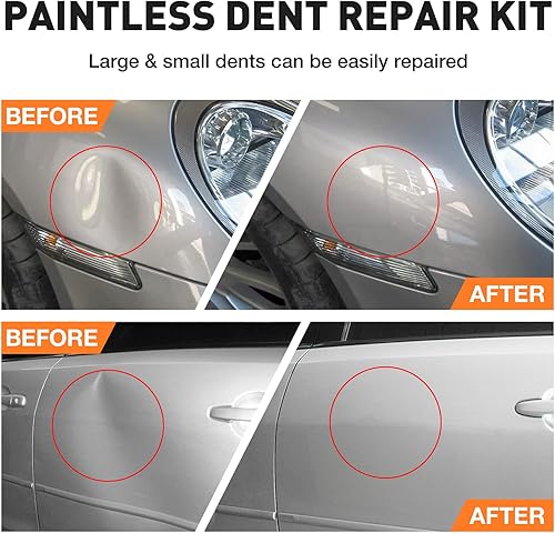 Miniatura 2 de Kit de extracción de abolladuras de automóvil, kit de eliminación de abolladuras sin pintura con extractor de puente ajustable y elevador dorado,