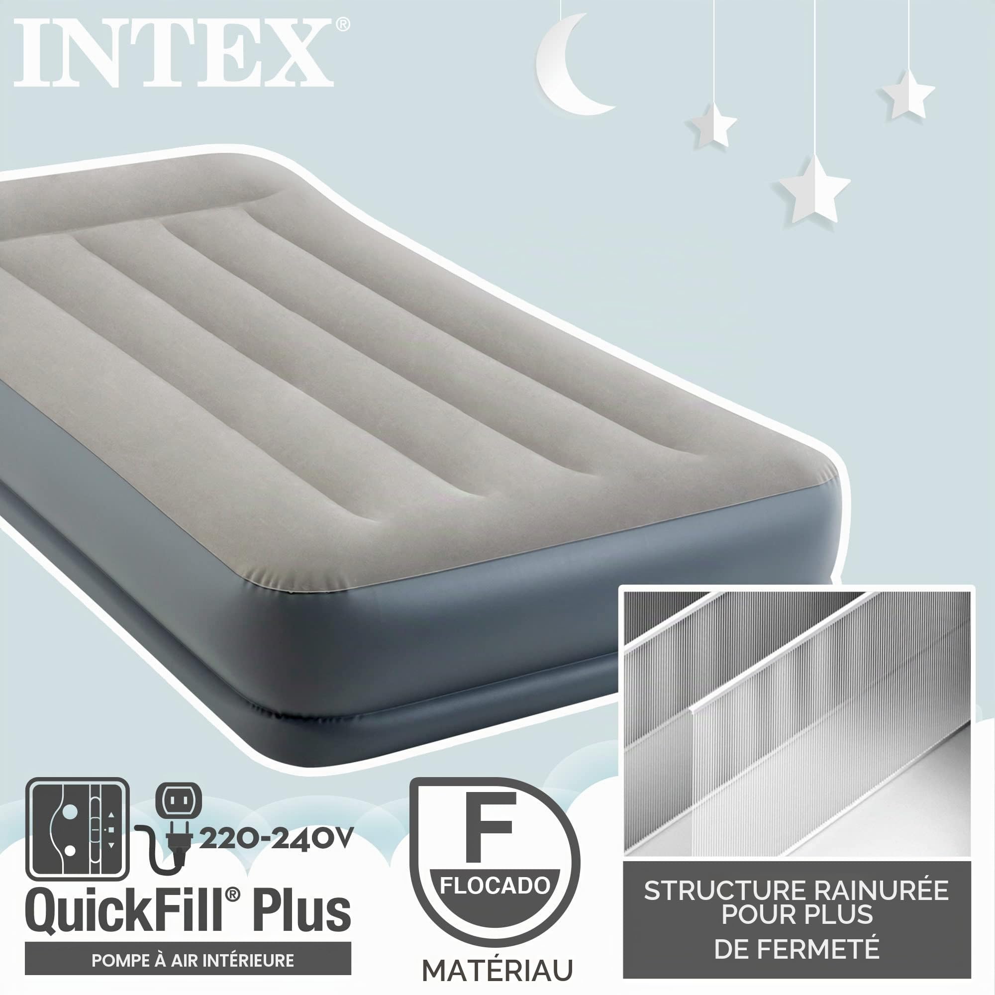 Intex - 64116NP - Lit Gonflable Pillow Rest Mid Rise - Électrique 1 Pers