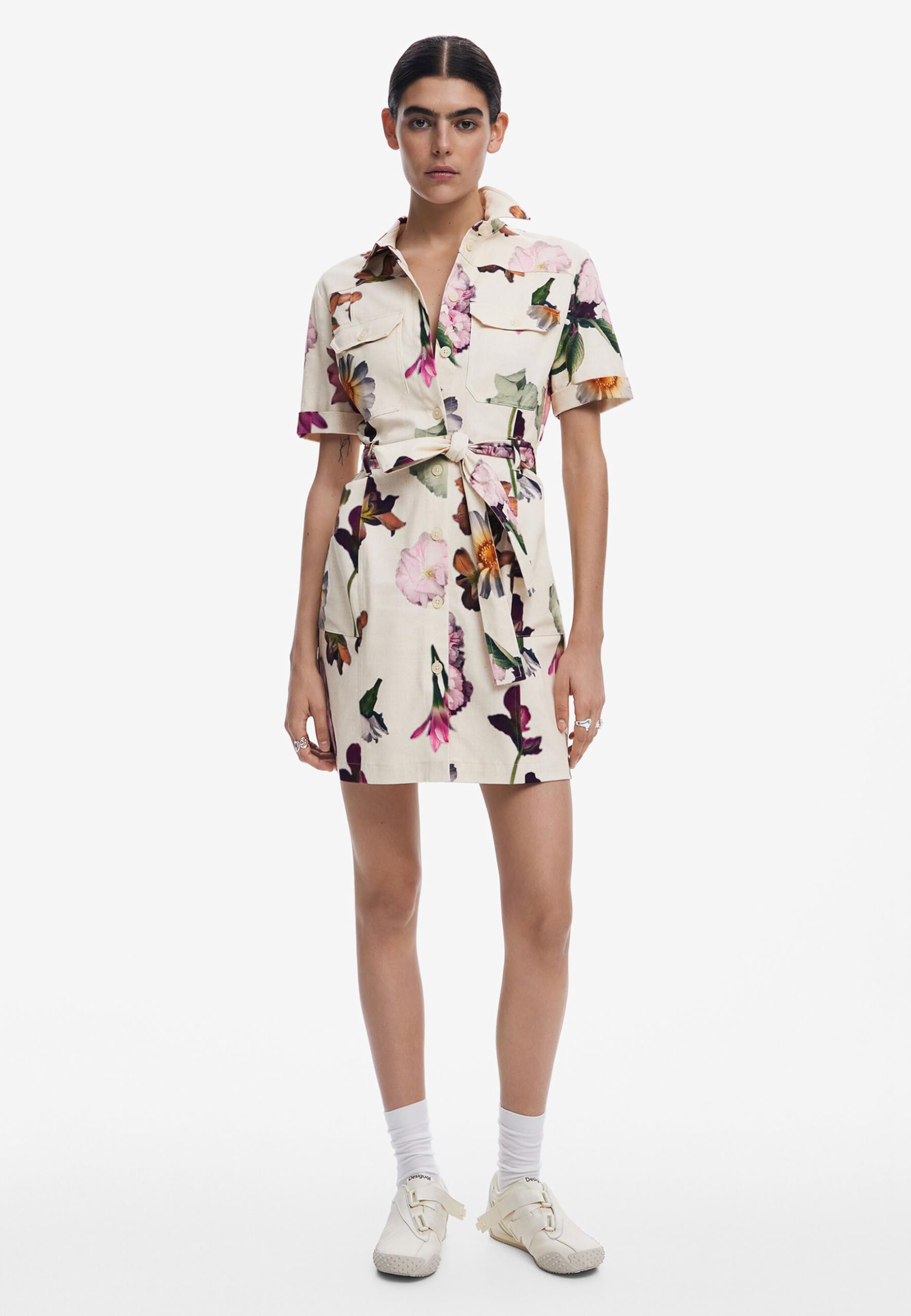 Desigual Vest_monicawhite Casual Dress Mujer (Pack de 1)