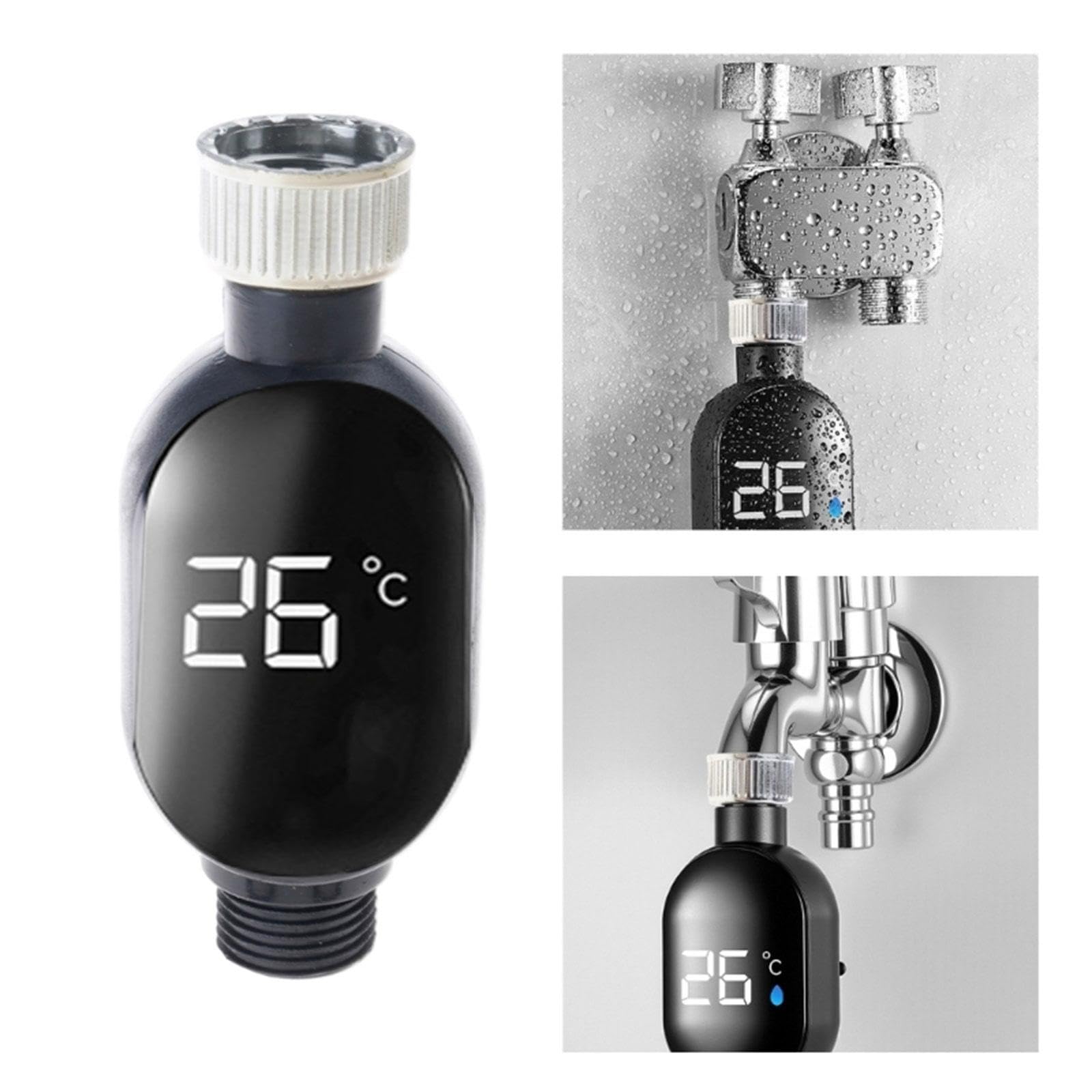 Soffione doccia impermeabile Display termico Display della temperatura Piccoli sensori Raccordo in acciaio Facile da installare per il bagno domestico Soffione doccia con temperatura