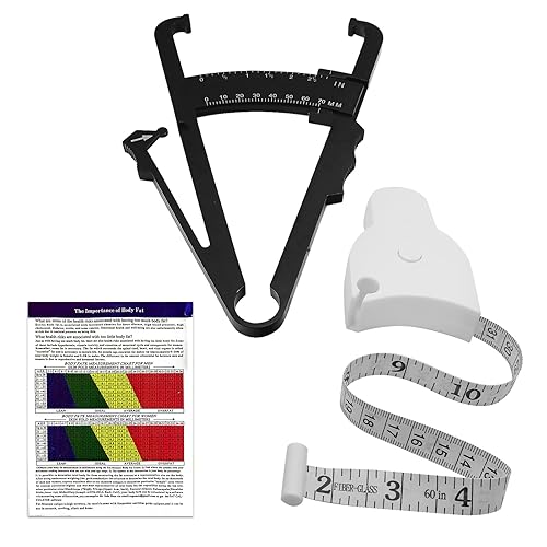 2PCS Measuring Tape for Body, Tape Measure Body Measuring Tape 60inch (150cm)and Skinfold Caliper, Body Fat Tape Measure Tool for Accurately