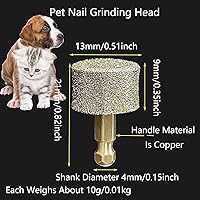 Vista 2 de 4 cabezales de repuesto para amoladora de uñas de perro, puntas de diamante, ruedas de repuesto para perros grandes, medianos y pequeños, cabezal