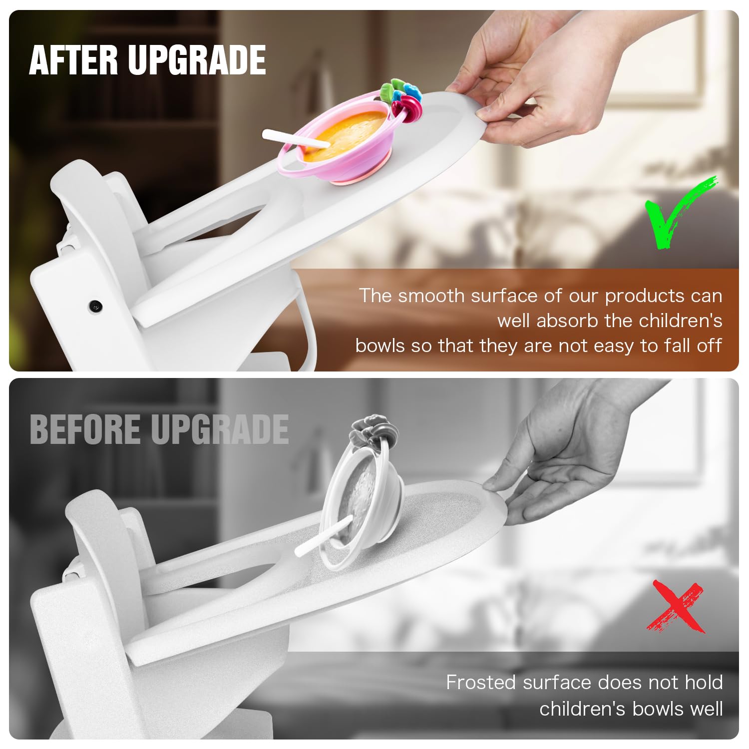 HLVEIN for Stokke Tripp Trapp Tray,White-Smooth Surface Powerful Suction,Easy to Clean,Compatible with Stokke Tripp Trapp Chair(V2 and Beyond),Made with BPA-Free Plastic