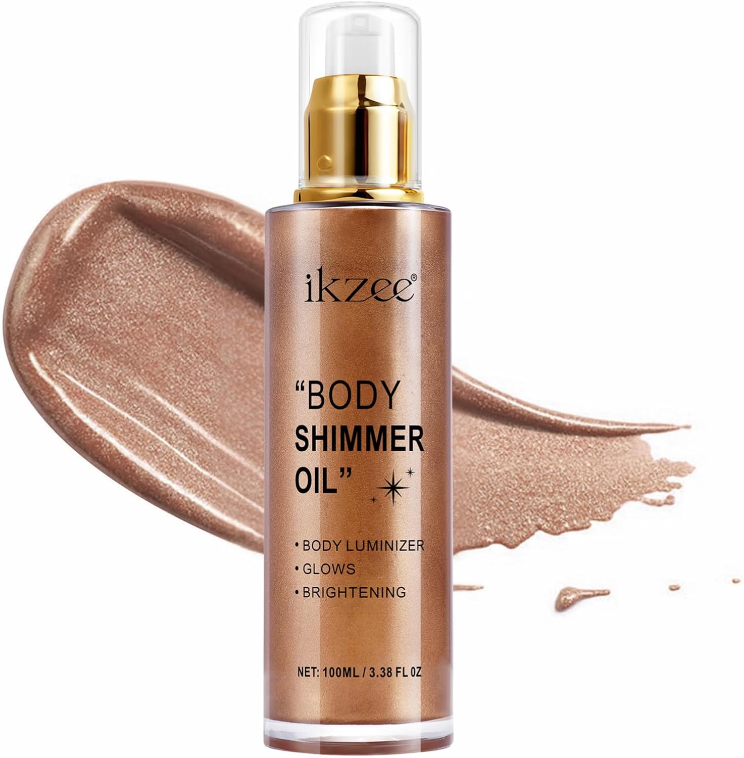 Golden Copper Body Shimmer Oil, Body Oil for Women, Body Luminizer&Glows&Brightening, Body Oils for Body Glow, Body Care for Face&Body, Shimmer and Shine Your Skin, Gift for Women