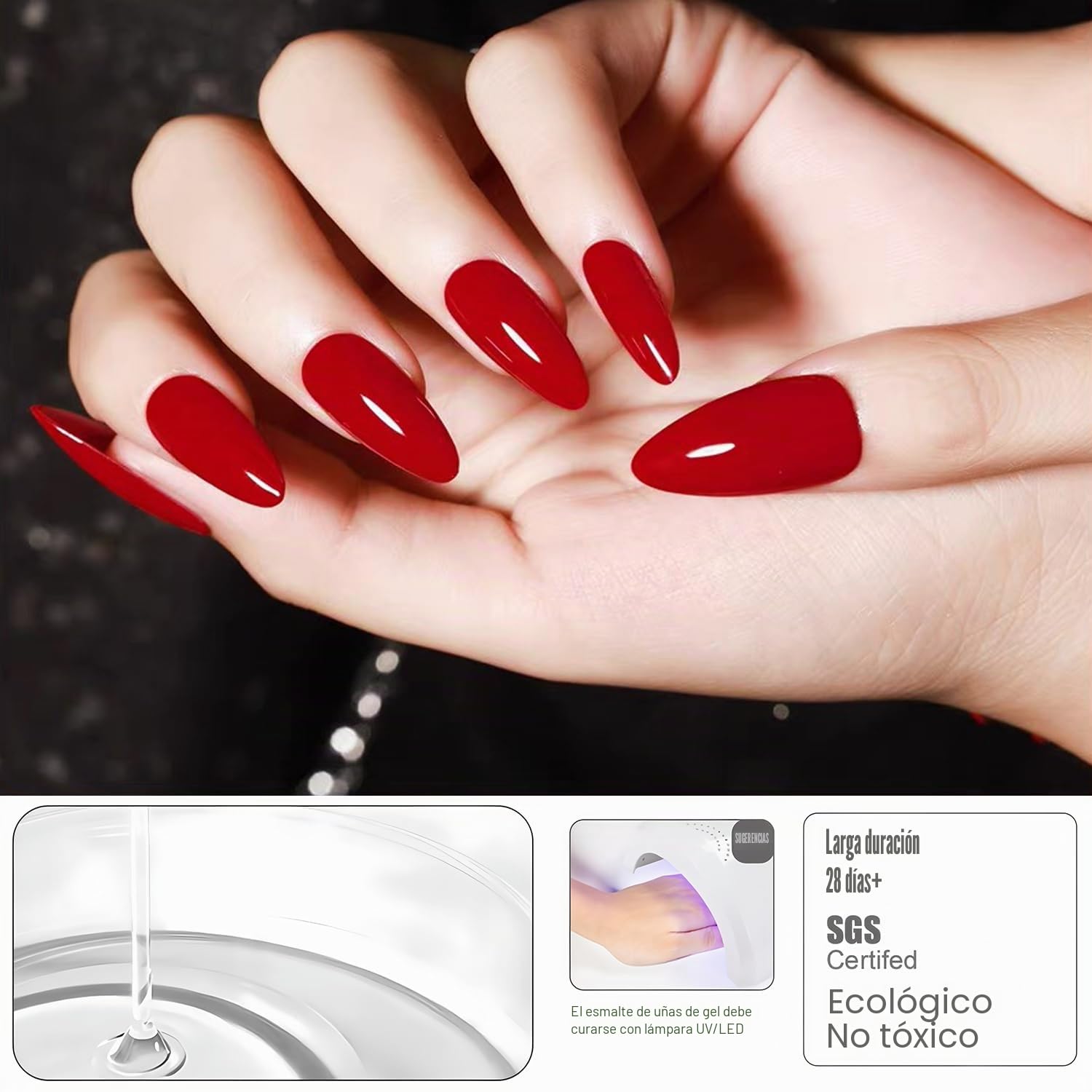 Kit de Esmalte de Uñas en Gel Vishine con Luz UV, Brillo para Todas las Estaciones, 32 Colores, Set de 52 Piezas con Base y Top Coat Mate y Brillante – Kit de Manicura de Gel Soak Off DIY