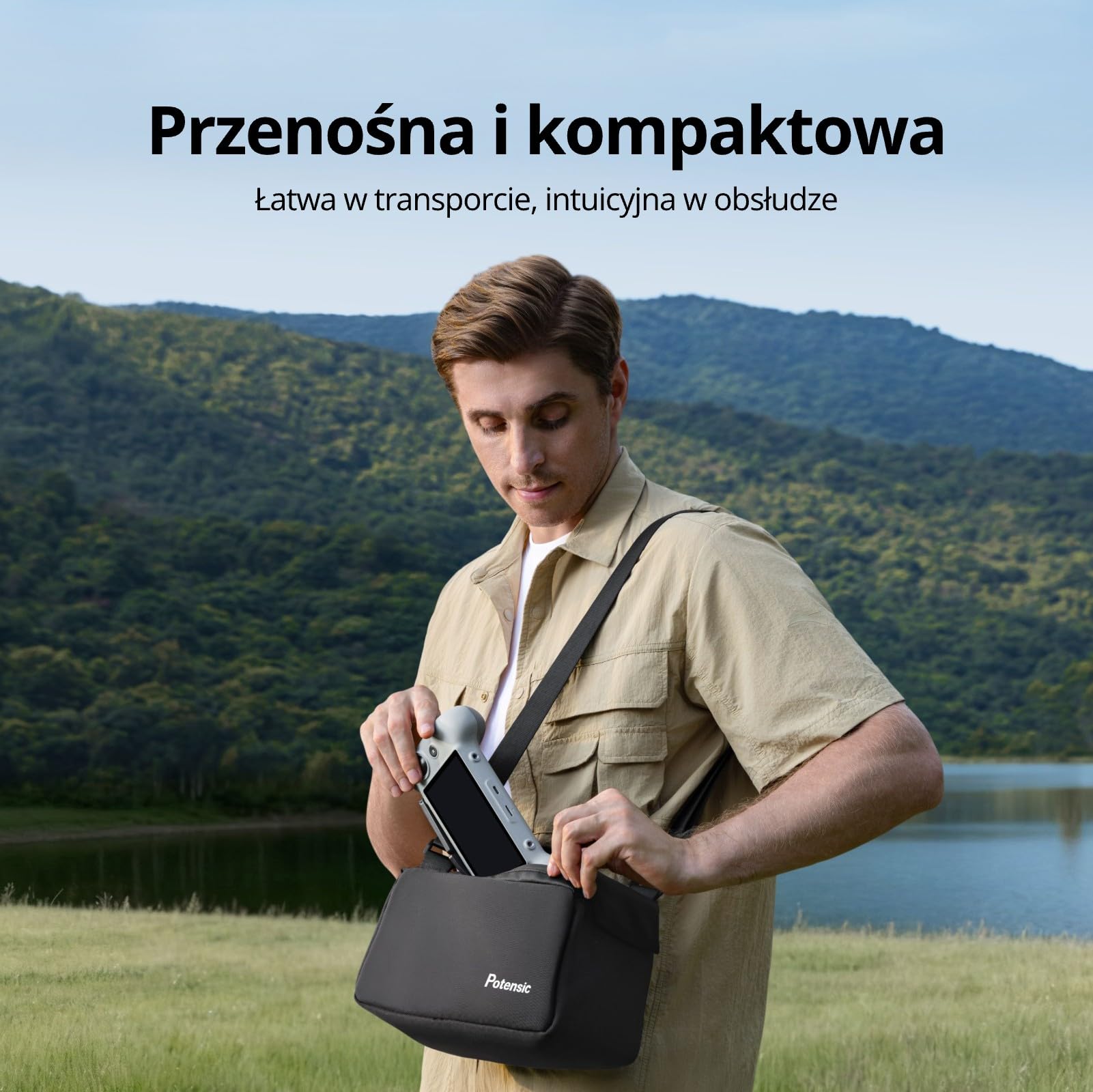 Potensic PTD 1 kontroler z ekranem Full-HD 5,5" 1080P, transmisja 10 km, akumulator 6400 mAh, pamięć 32 GB, kompatybilny z dronem ATOM 2