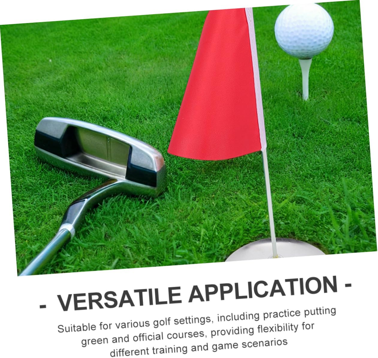 4 Sets Mini Golf Flag Sticks: Golf Flags and Hole Cups for Golfing Course or Backyard Putting Green and Chipping Golfer