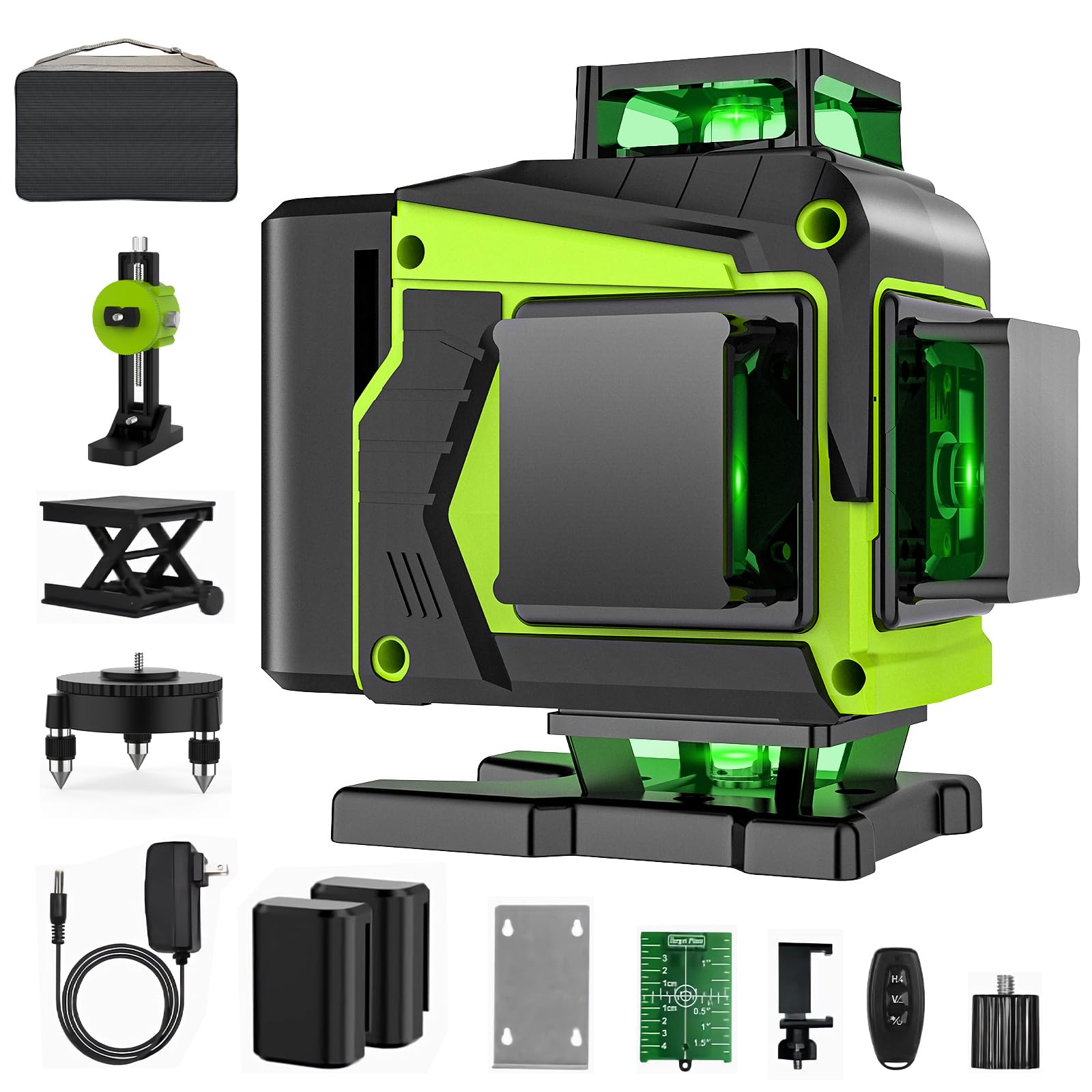 16 Line Laser Level 360 Self Leveling, 4x360° Green