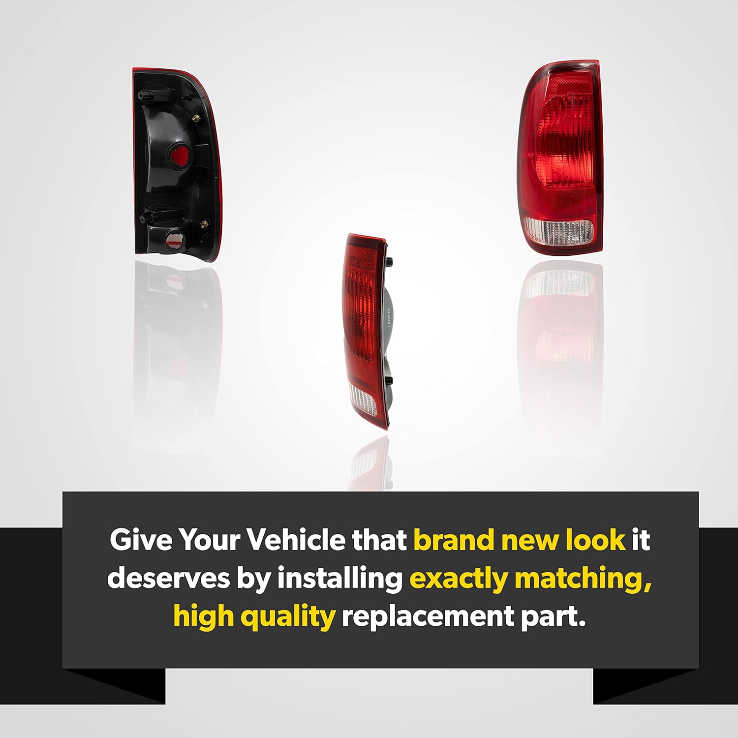 Tail Light Assembly For 1997 1998 1999 2000 2001 2002 2003 Ford F150 F250 F350 - Fits Driver Side - Rear Taillight Includes Lens and Housing