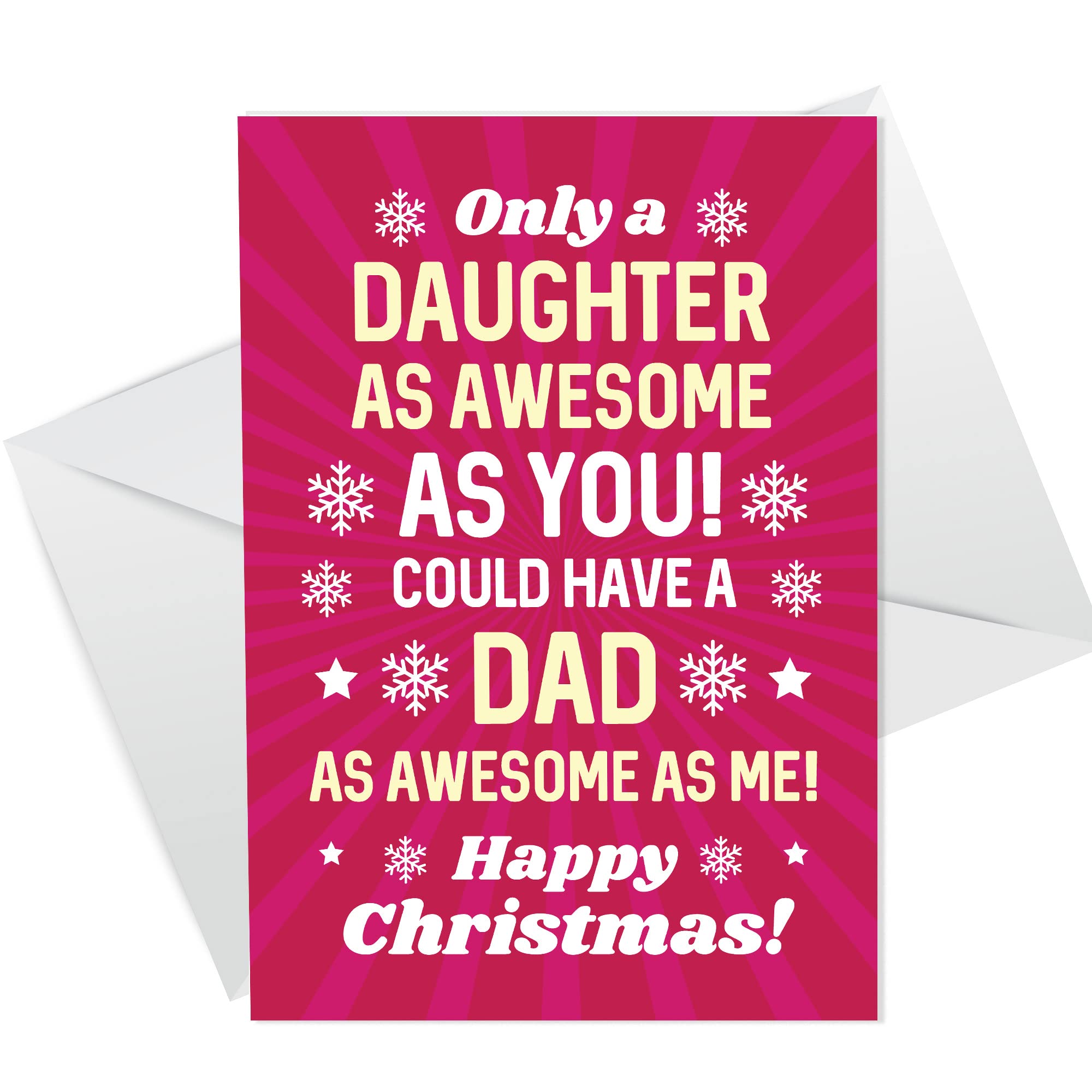 RED OCEAN Funny Christmas Card For Daughter From Dad Novelty Christmas Card From Dad For Daughter