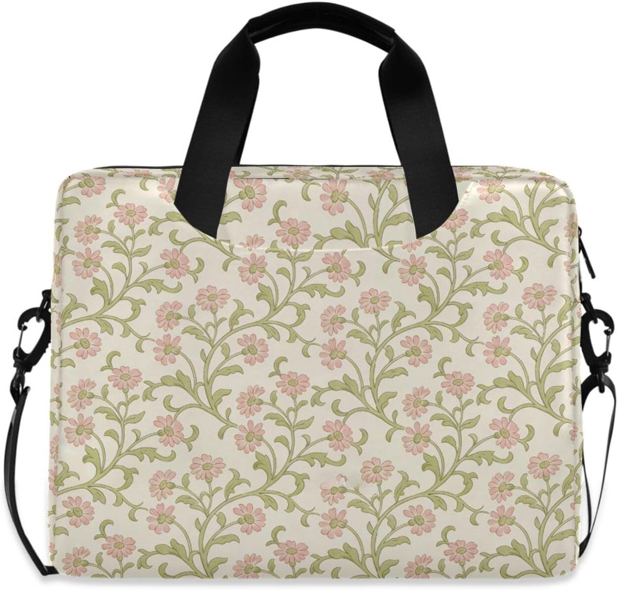 Laptop Sleeve Case 15-16 Inch Waterproof Case for Laptop Retro Pink Small Flowers William Morris Carrying Bag with Zipper for Men Women
