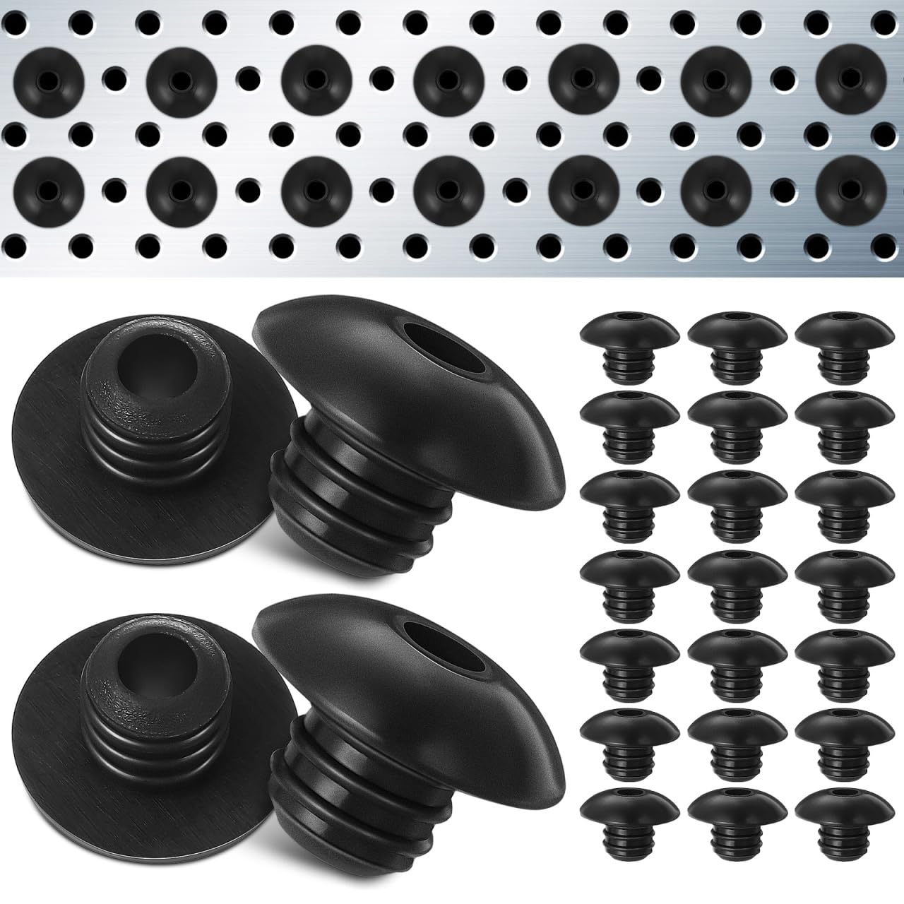 120 Pcs Pegboard Hook Locks:Rubber Stoppers for Pegboard Hooks Lock Hook Pegboard Accessories Suitable for M5.6-M 6 Pegboard Holes-image-16