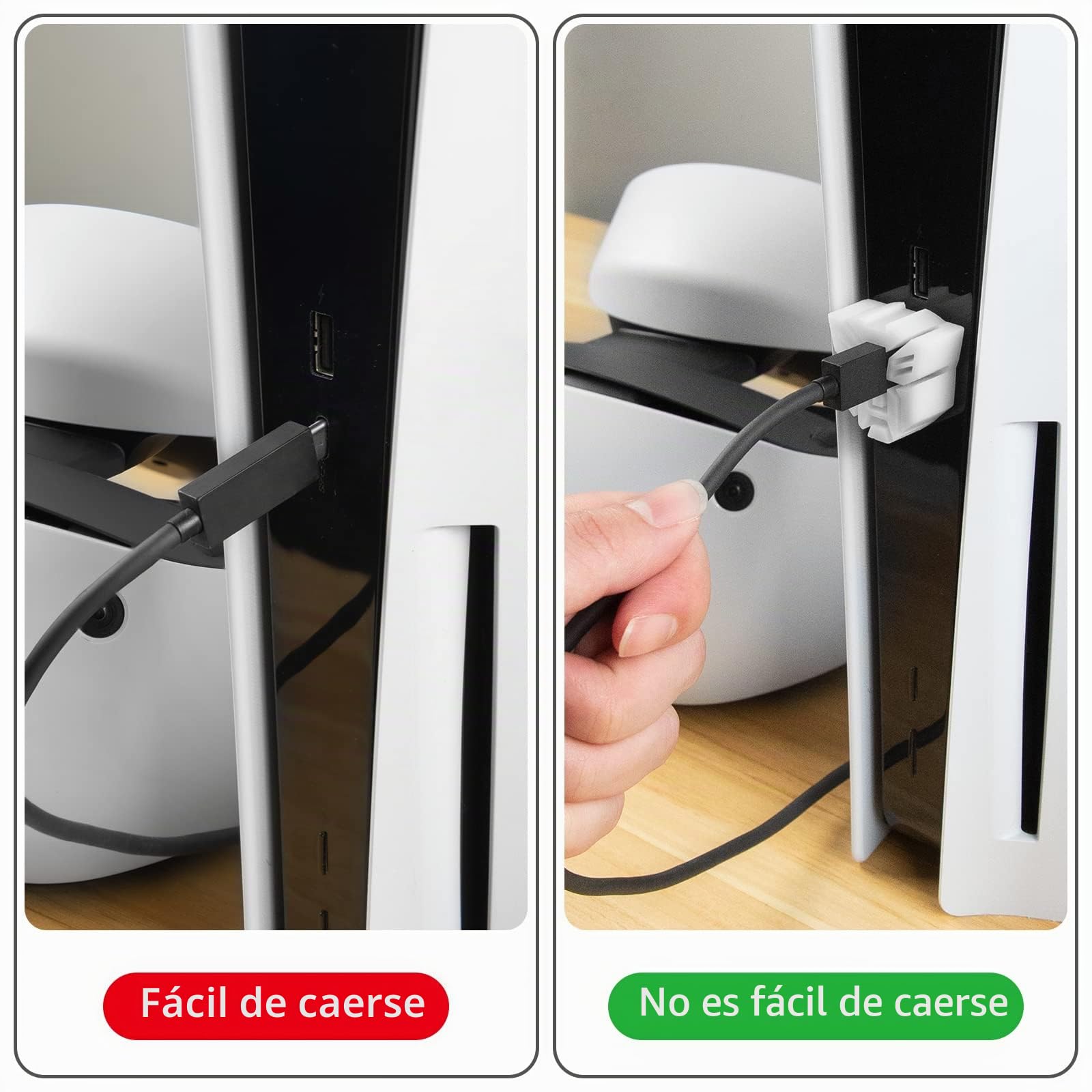 GEEKRIA Protector de enchufe de cable compatible con PlayStation 5, PSVR 2, funda de repuesto duradera para la línea, funda de cable de carga anti-caídas (blanco)