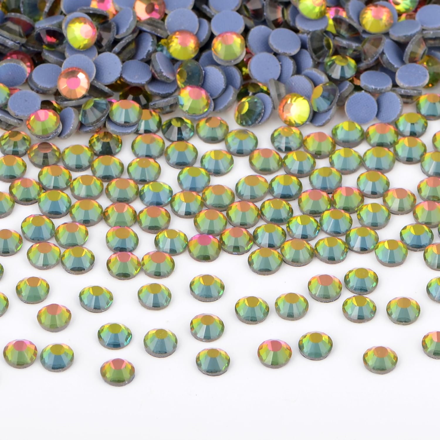 Bymitel Hotfix Crystal Rhinestones Round Gems Iron on DIY Jewelry Making Flat Back for Crafts,Vitrail Medium, 6.3mm(SS30/288pcs)