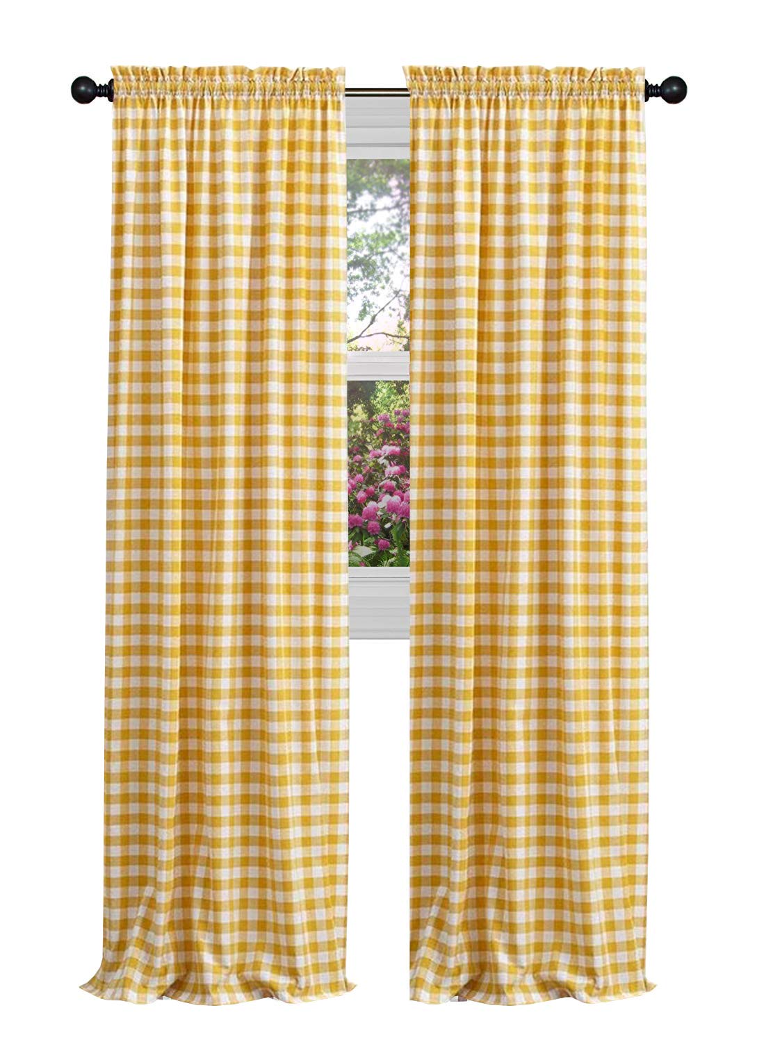 Gingham Yellow Curtains Curtains & Drapes