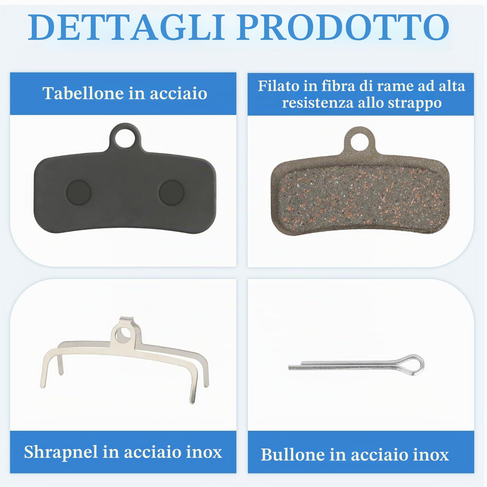 4 Paia di Pastiglie Freni Performance Pastiglie Freni a Disco per Bicicletta Compatibili con Shimano D02S D03S Saint BR-MT420 SLX M8120 M7120 M6120 M8020 M820 M810 M640 MT520 MT420 TAIWAN QUADIEM