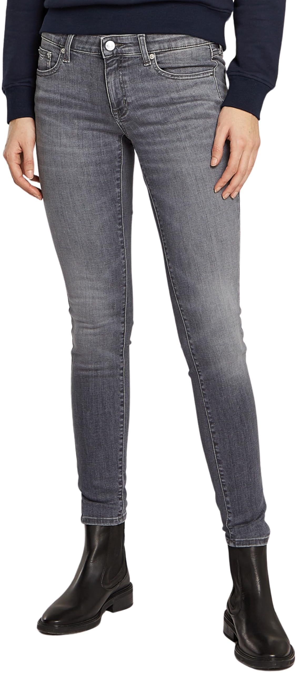 Tommy Jeans Women's Sophie Lw Skn Ch0277 Co Dw0dw19260 Skinny, Denim Black, 34W / 28L