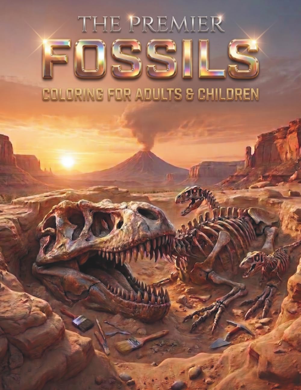 THE PREMIER FOSSILS COLORING BOOK: INTENSE DESINGS FOR ALL AGES - ADULT & KIDS COLORING BOOK (THE PREMIER PREHISTORIC SERIES: High-Detail Journey into Ancient Worlds)