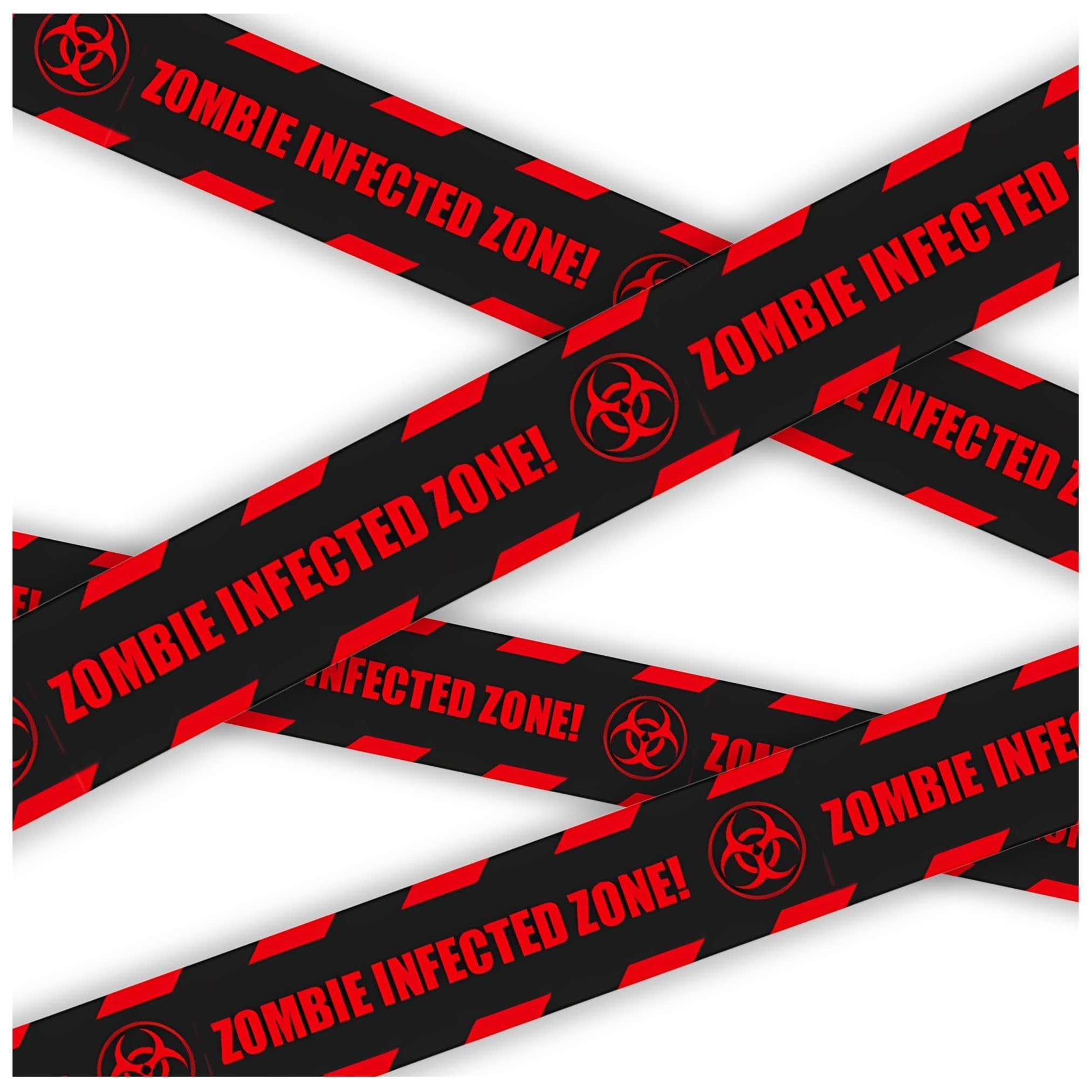 AKH® Halloween Warning Tape 12.2m x 7cm - Halloween Fright Tape, Caution, Danger, and Do Not Enter Decoration Tape for Halloween Parties, Haunted House Decor, Zombie and Crime Scene Themes (Design B)