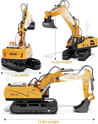 Miniatura 4 de 82.4 F Excavadora a control remoto, juguete de vehículos de construcción RC a escala 120, 12 canales, 2.4 GHz, camión eléctrico, caja de arena,