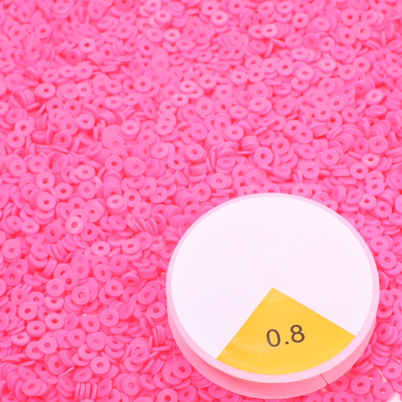 Yochus 4000pcs Pink Clay Beads for Jewelry Making，6mm Heishi Polymer Flat Round Disc Spacer Beads for Bracelet Necklace Earring DIY Craft