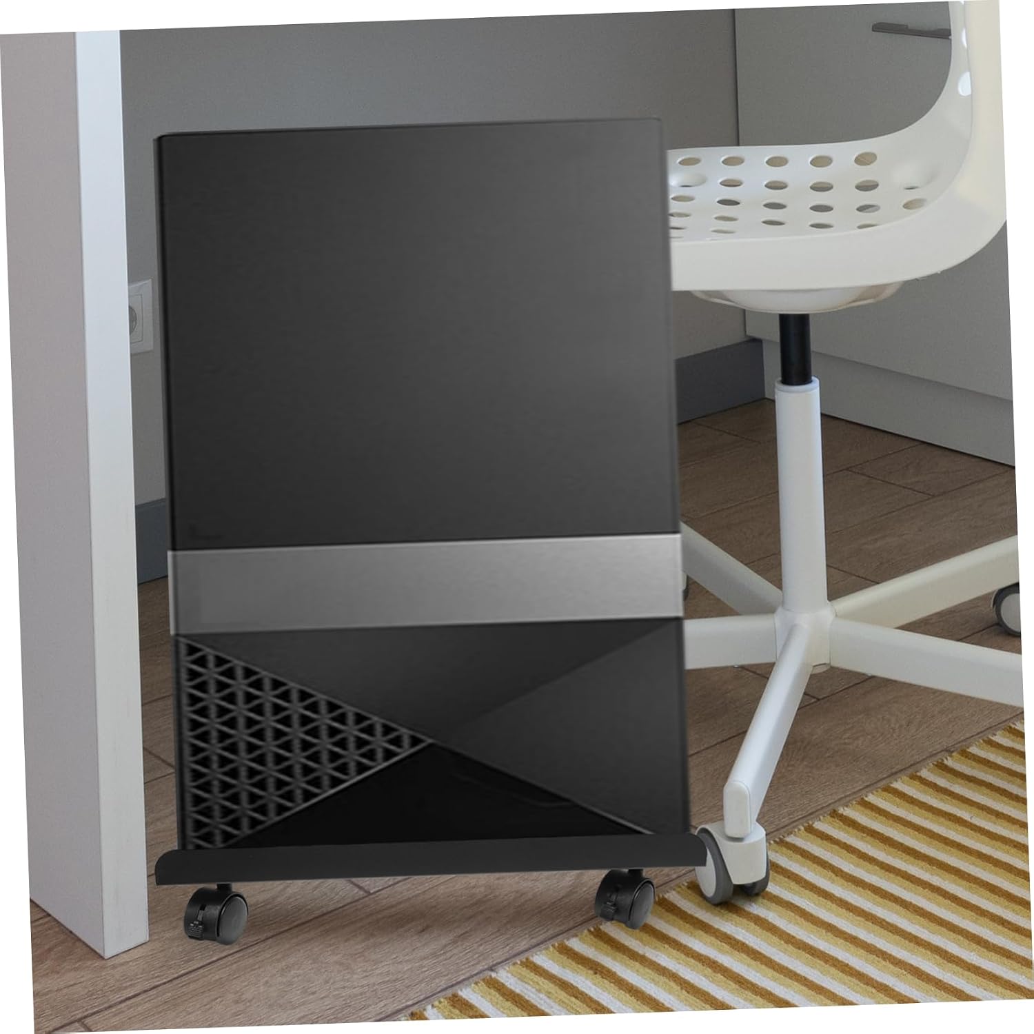 Movable CPU Holder Lockable Casters Rolling Computer Stand for Desktops Under Desk Use Stable and Lightweight Design for Home Office and Gaming Setups