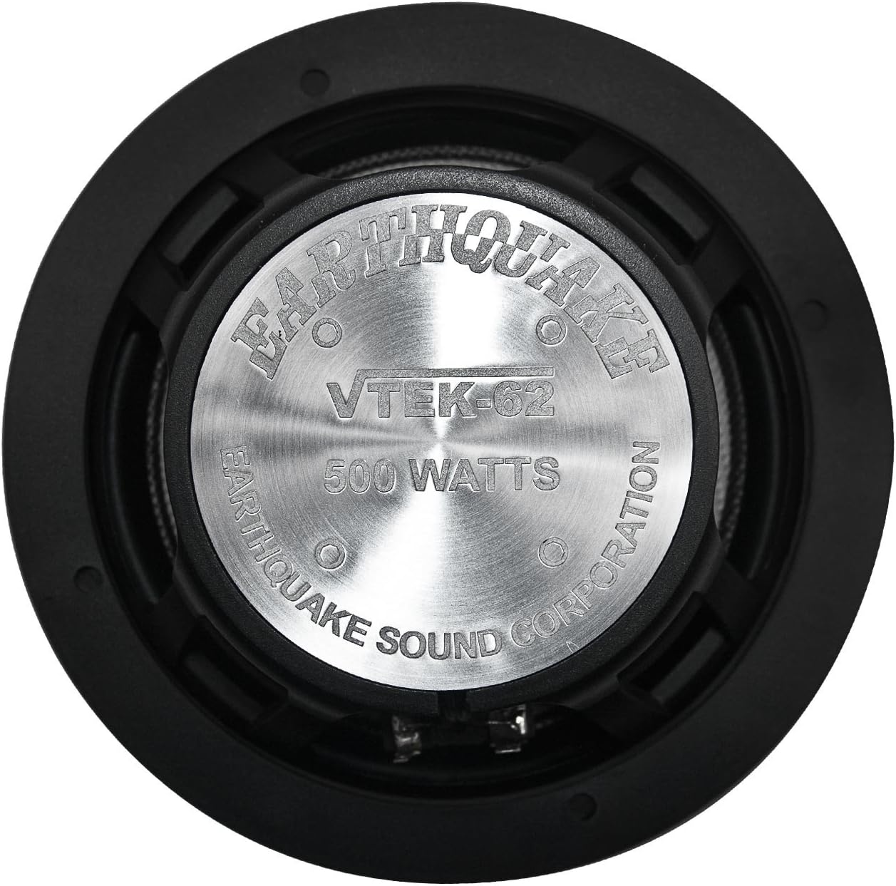 Earthquake Sound VTEK-62 500W 6.5-inch 2-Way Coaxial Speakers with PistonMax Technology (Pair), Black, Silver